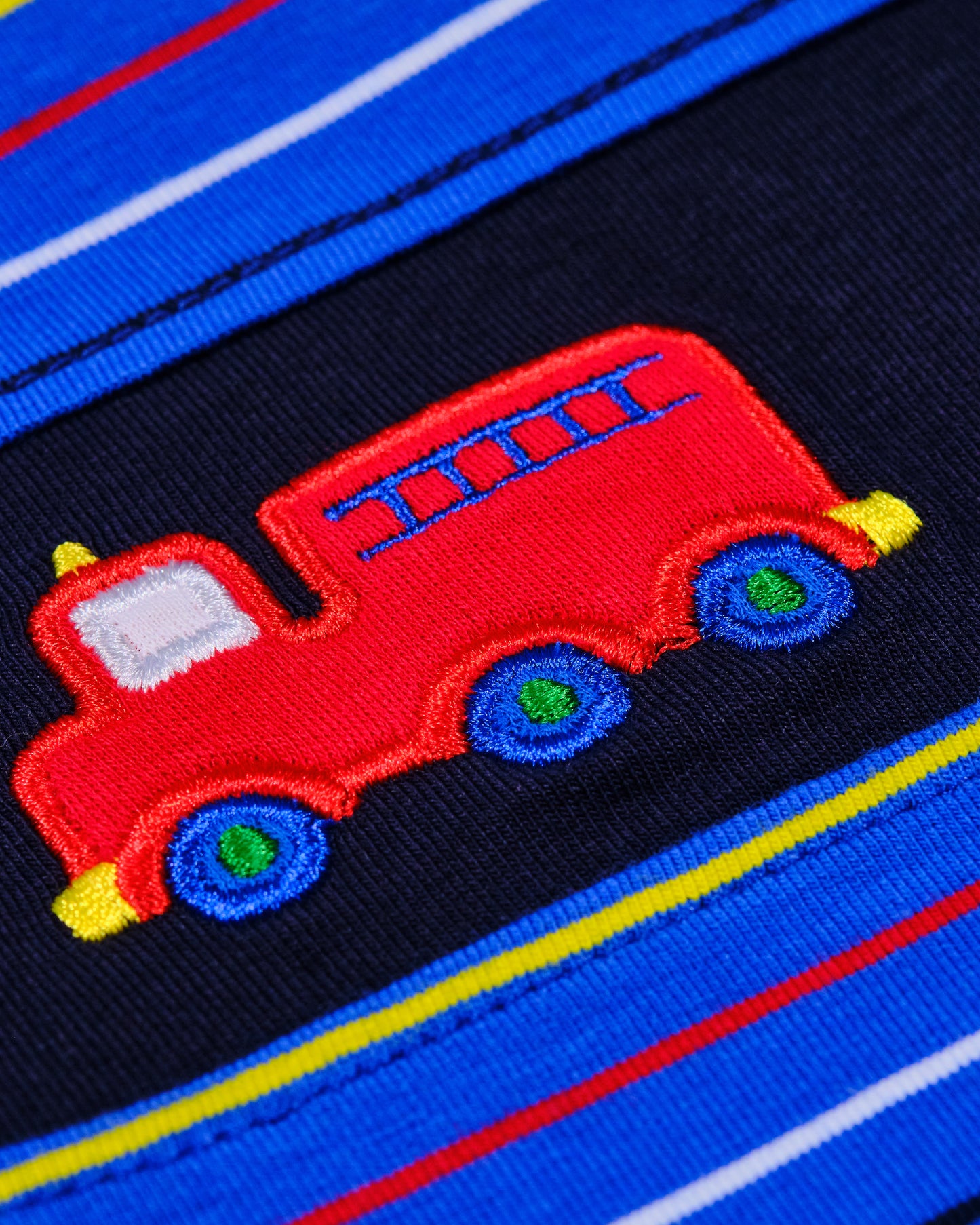 Florence Eiseman Stripe Knit Longall With Vehicles