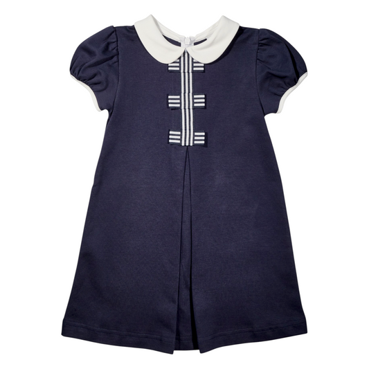 Florence Eiseman Knit Dress With Stripe Ribbon Bows