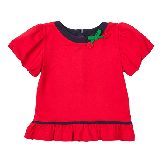 Florence Eiseman Bubble Sleeve Top With Cherries