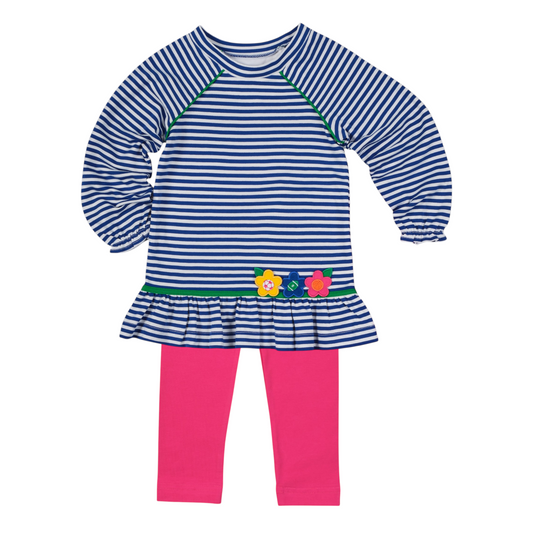 Florence Eiseman Knit Pant Set With Sport Ball Flowers