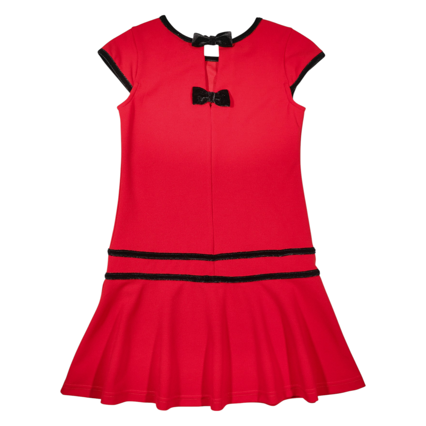 Florence Eiseman Crepe Knit Dress With Velvet Trim