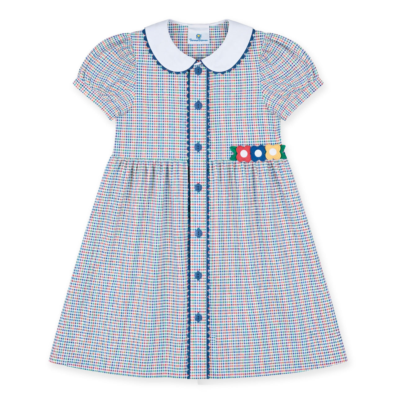 Florence Eiseman Plaid Dress With Flowers
