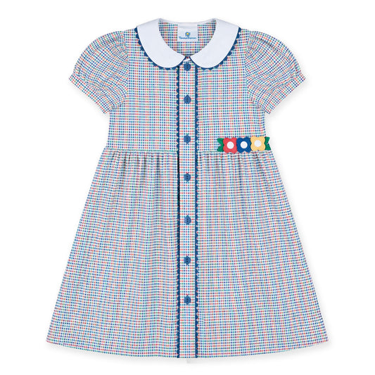 Florence Eiseman Plaid Dress With Flowers