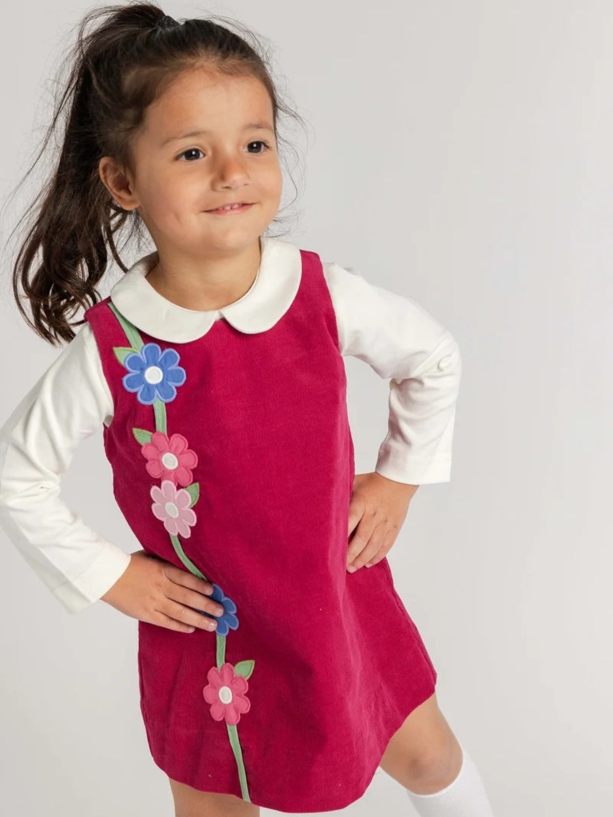 Florence Eiseman Corduroy Jumper With Flowers