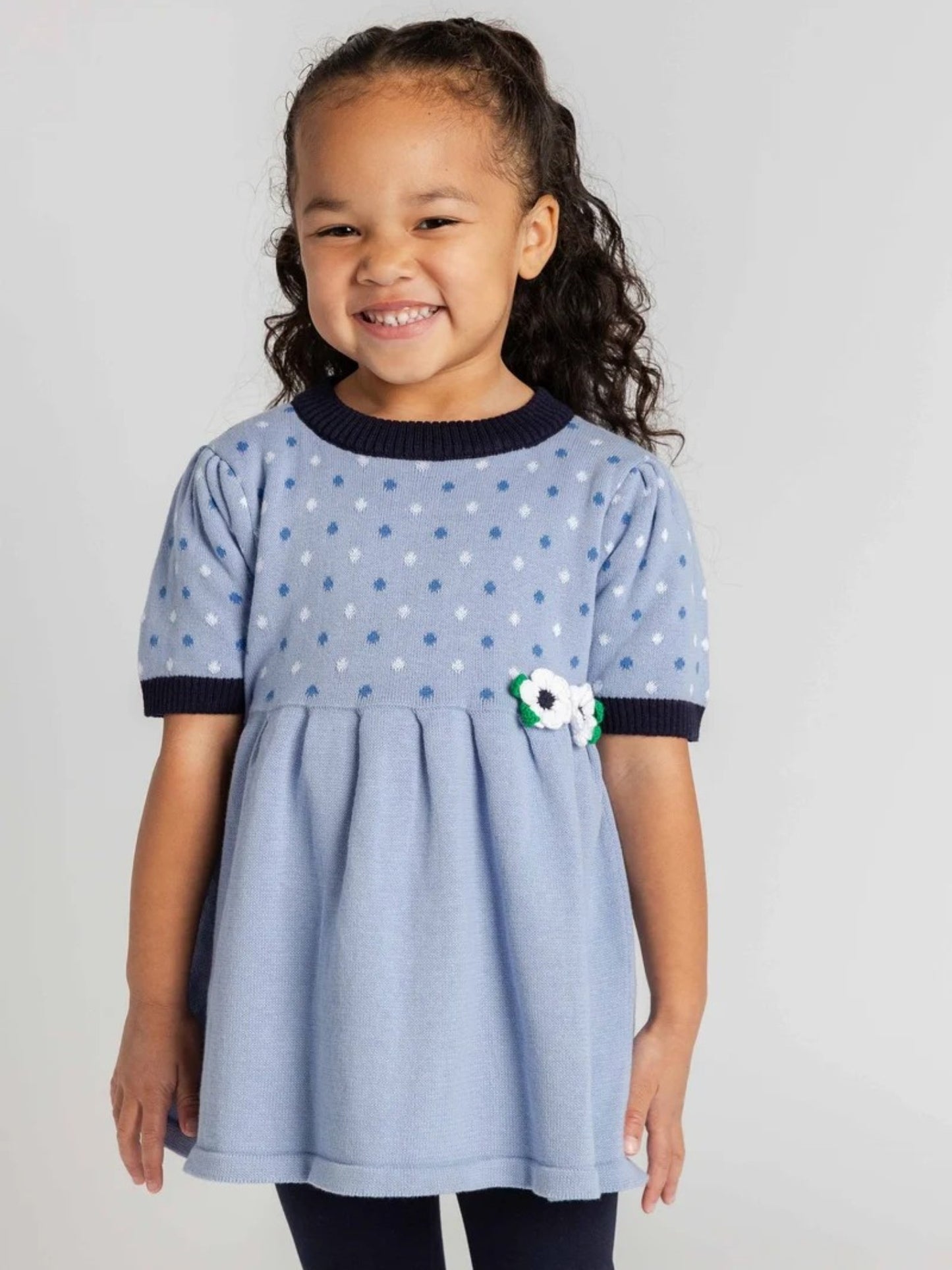 Florence Eiseman Polka Dot Tunic Set With Flowers