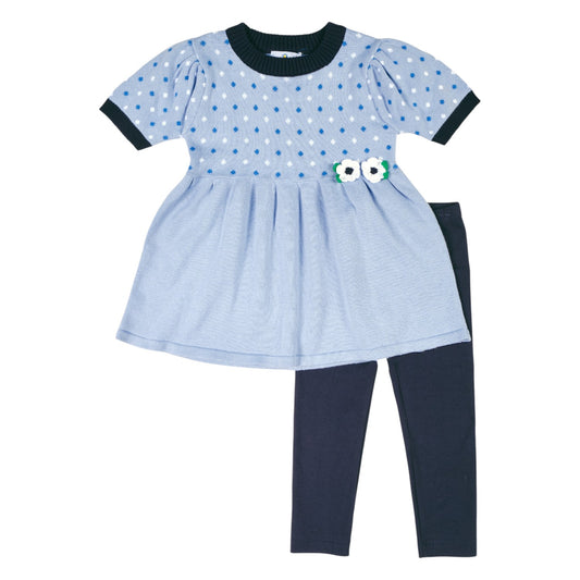 Florence Eiseman Polka Dot Tunic Set With Flowers