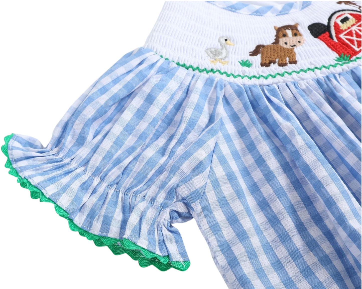 Lil Cactus Smocked Farm Bishop Dress