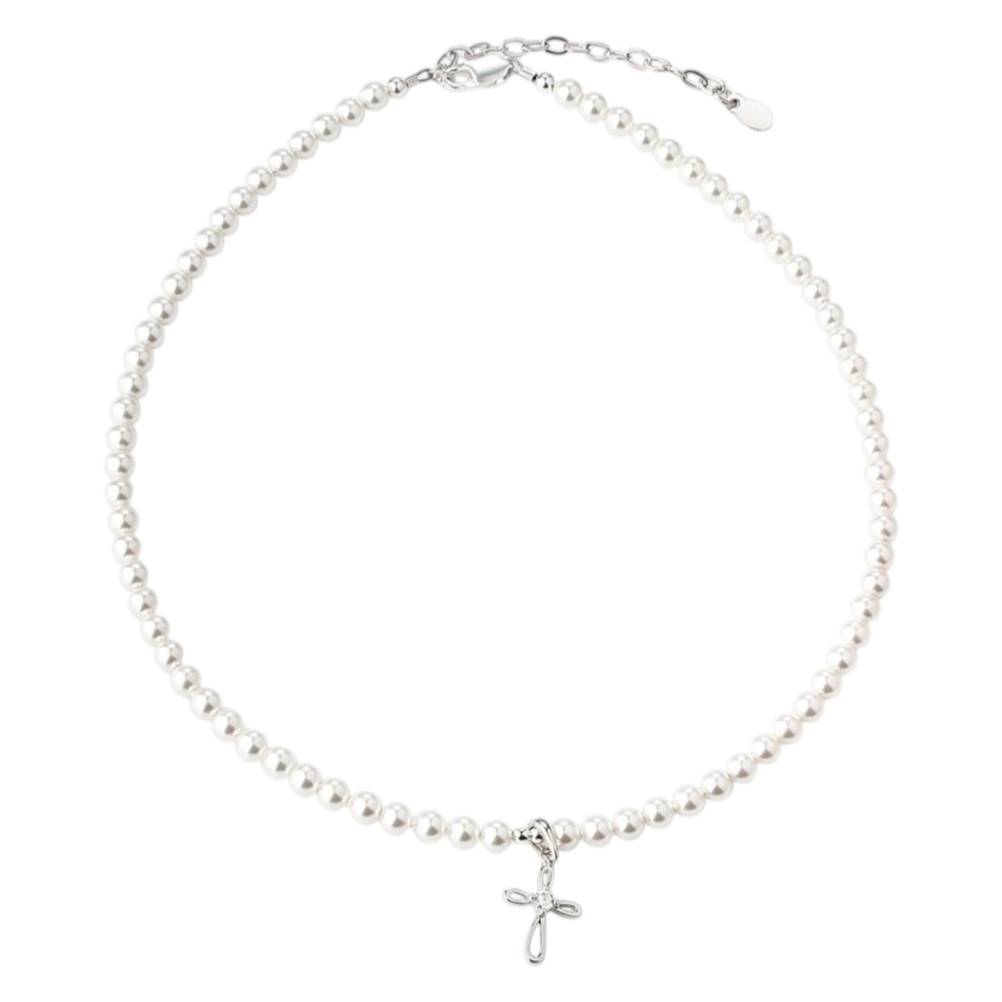 Cherished Moments Sterling Silver First Communion Pearl With Cross Necklace