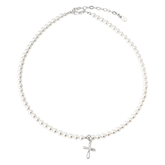 Cherished Moments Sterling Silver First Communion Pearl With Cross Necklace
