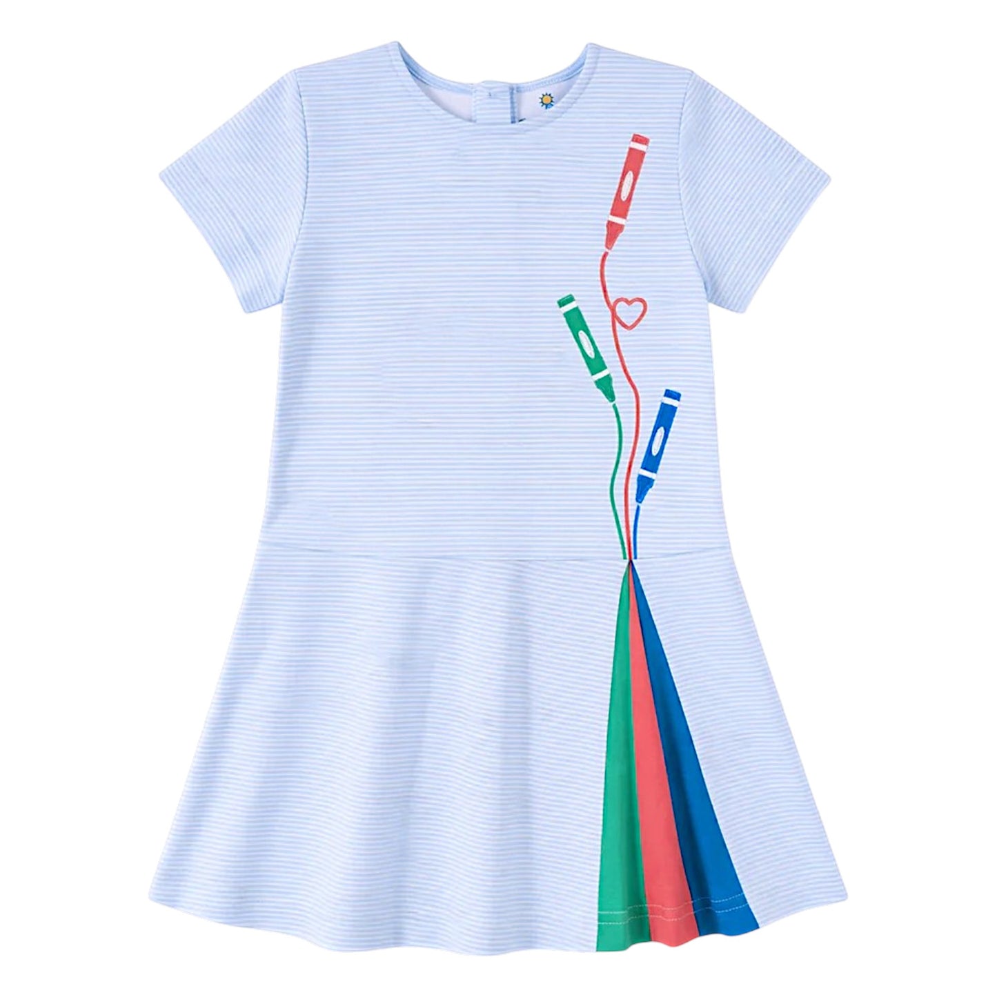 Florence Eiseman Stripe Knit Dress With Applique Crayons