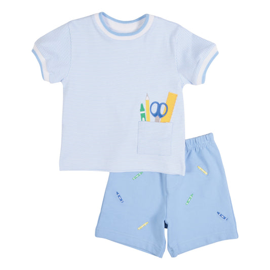 Florence Eiseman Knit School Supplies Short Set