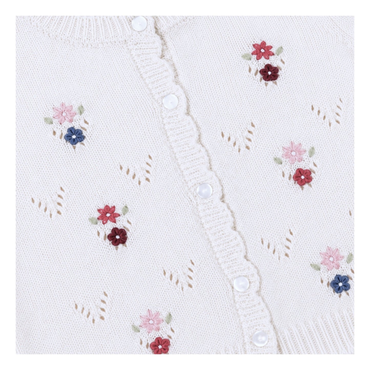Florence Eiseman Sweater With Hand Embroidered Flowers