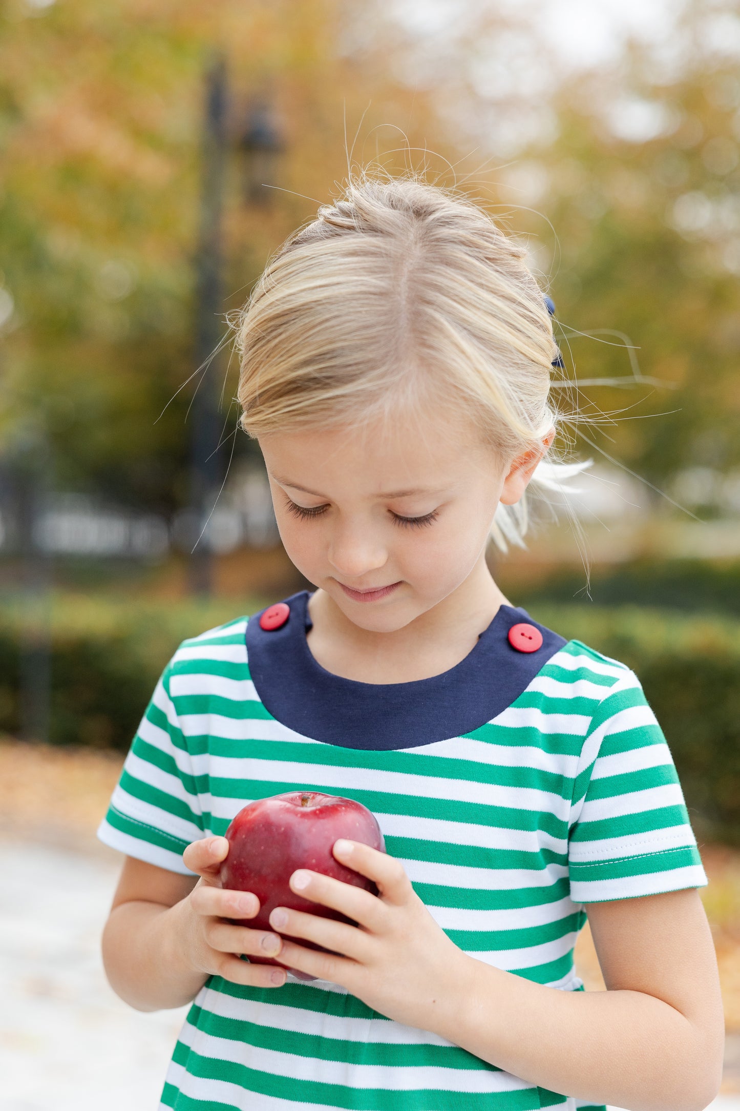 Florence Eiseman Stripe Knit Dress With Apples