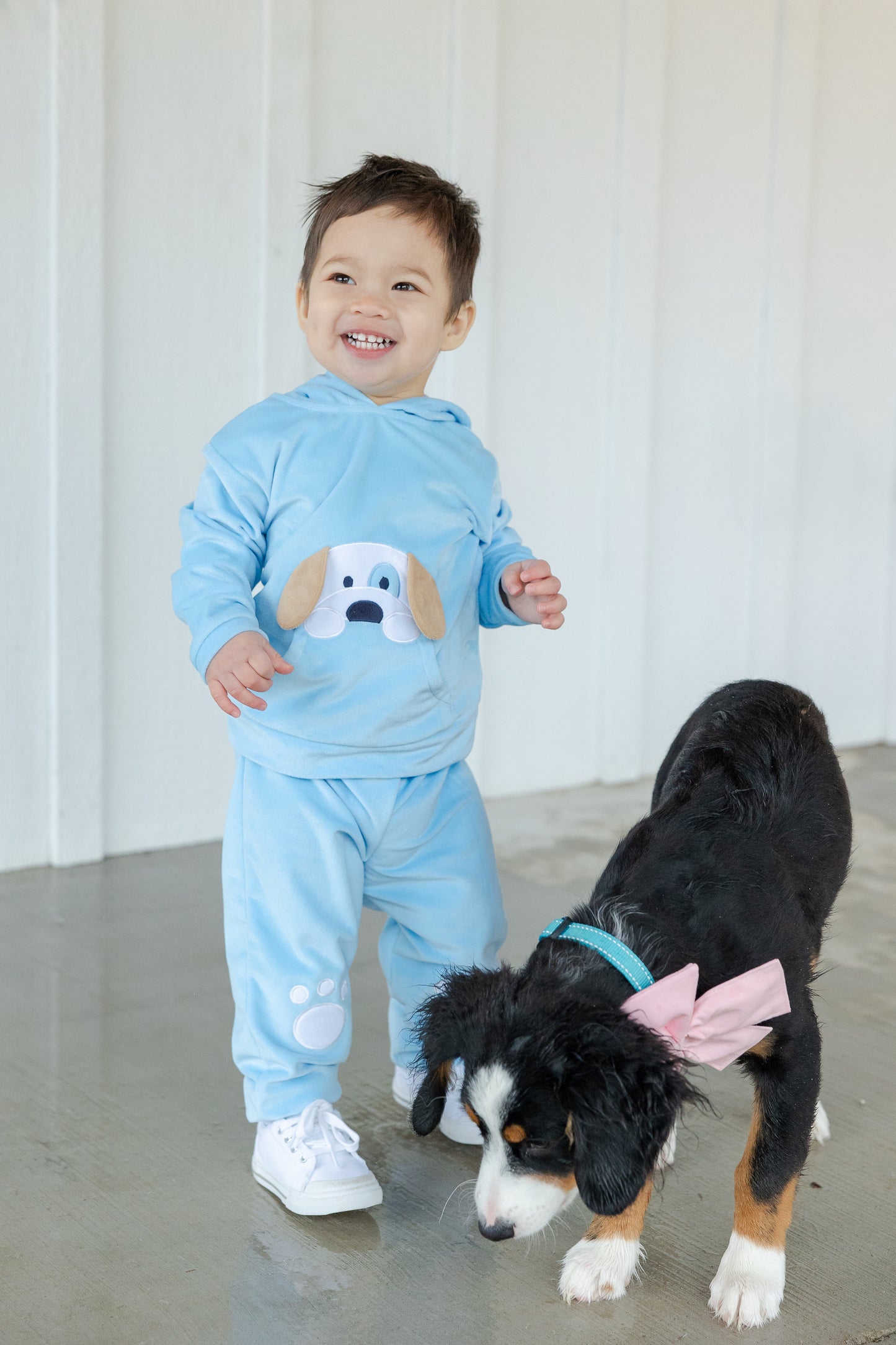 Florence Eiseman Velour Hoodie With Puppy