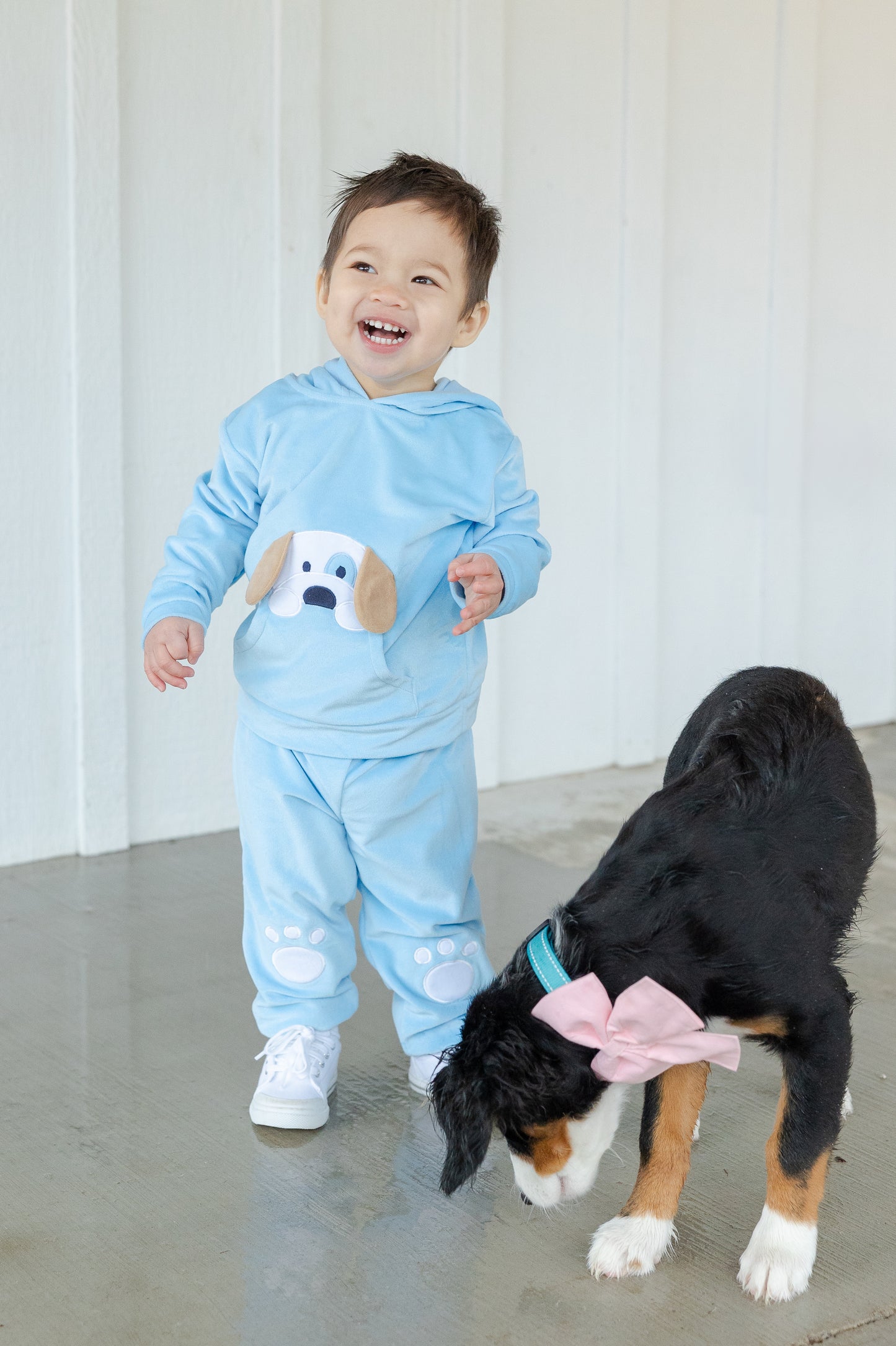 Florence Eiseman Velour Hoodie With Puppy