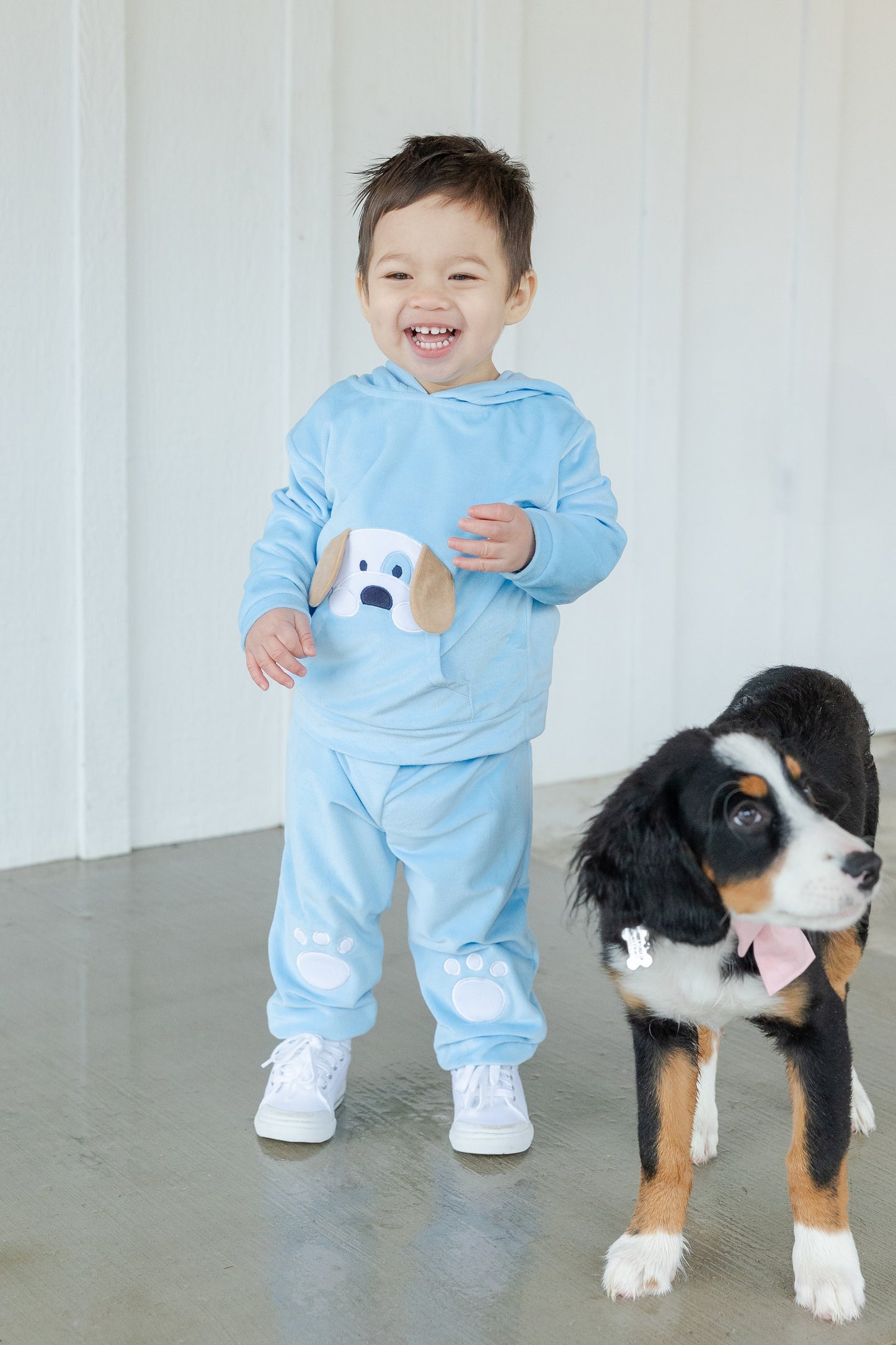 Florence Eiseman Velour Hoodie With Puppy