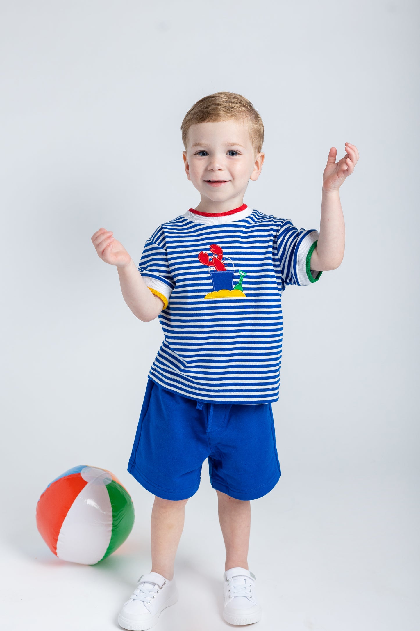 Florence Eiseman Lobster And Sand Toys Stripe Shirt