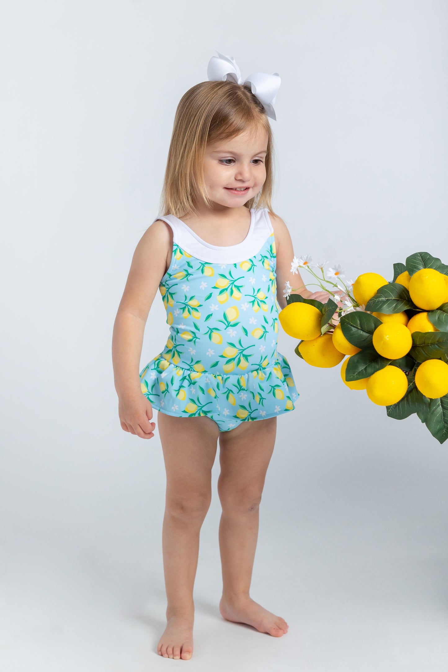 Florence Eiseman Lemon Print Skirted Swimsuit