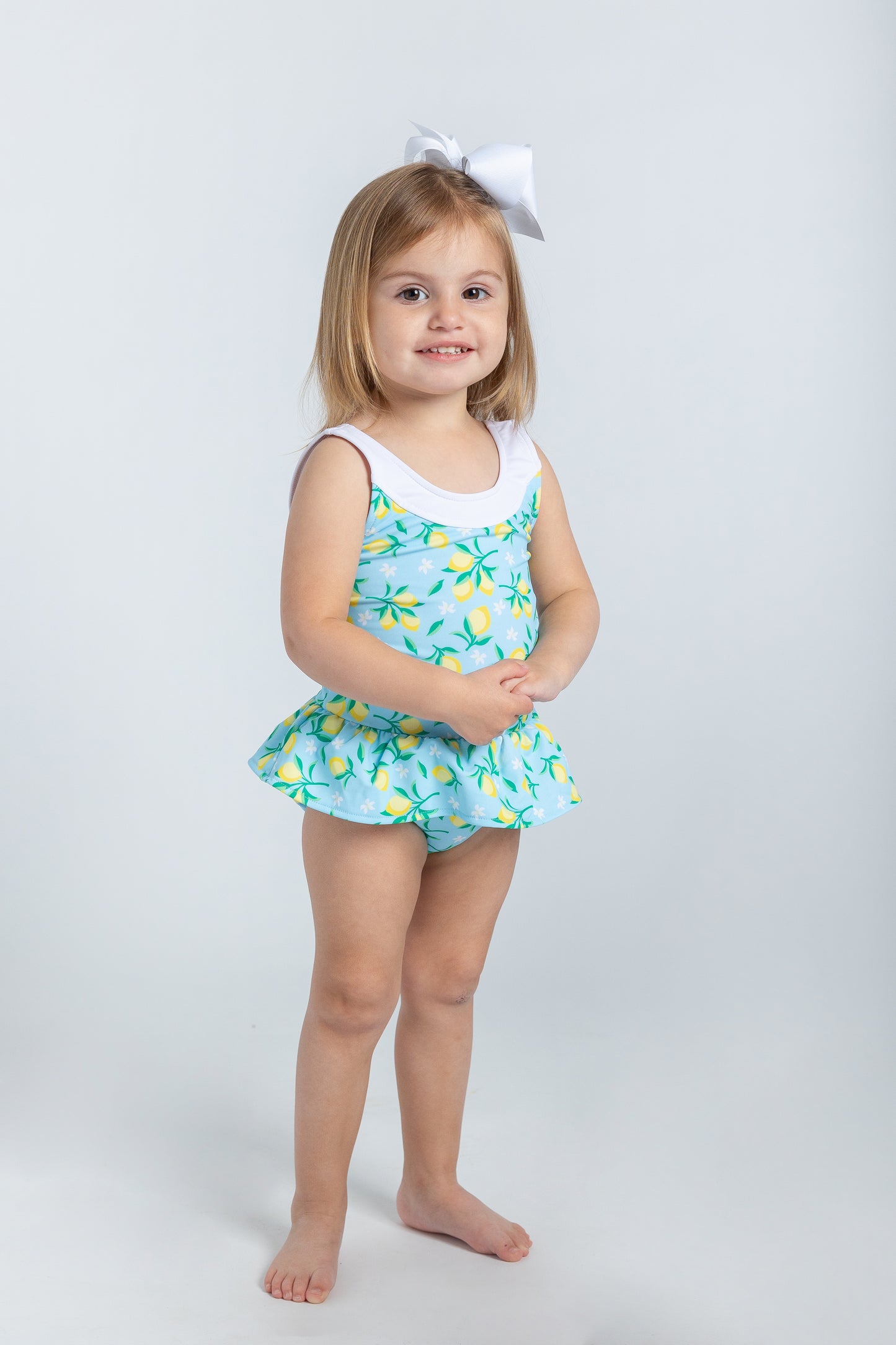 Florence Eiseman Lemon Print Skirted Swimsuit