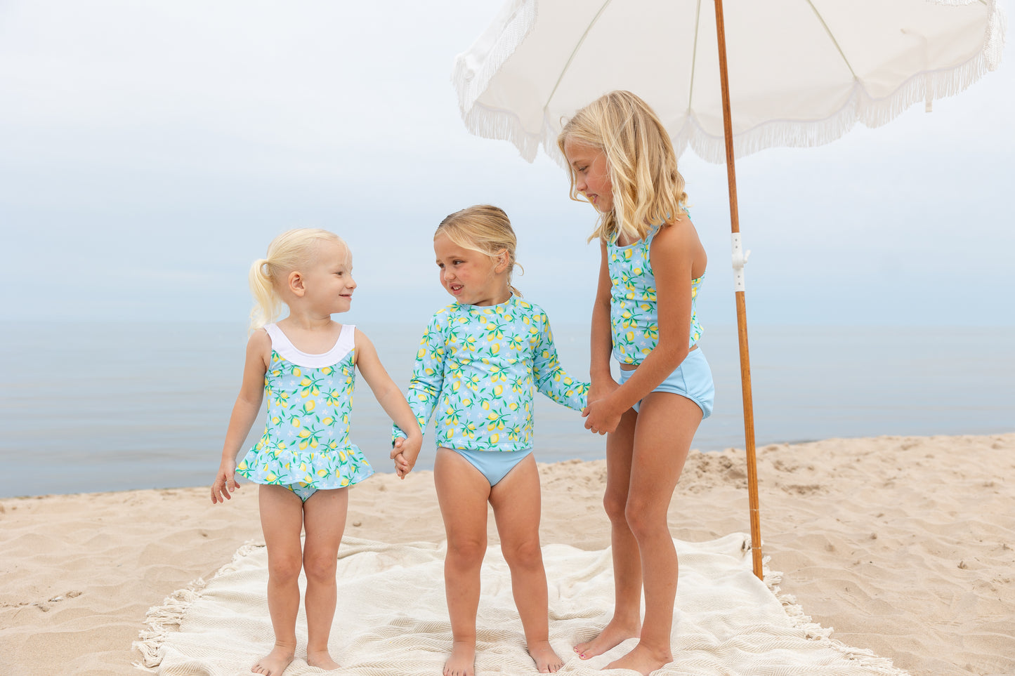 Florence Eiseman Lemon Rashguard Swimsuit Set