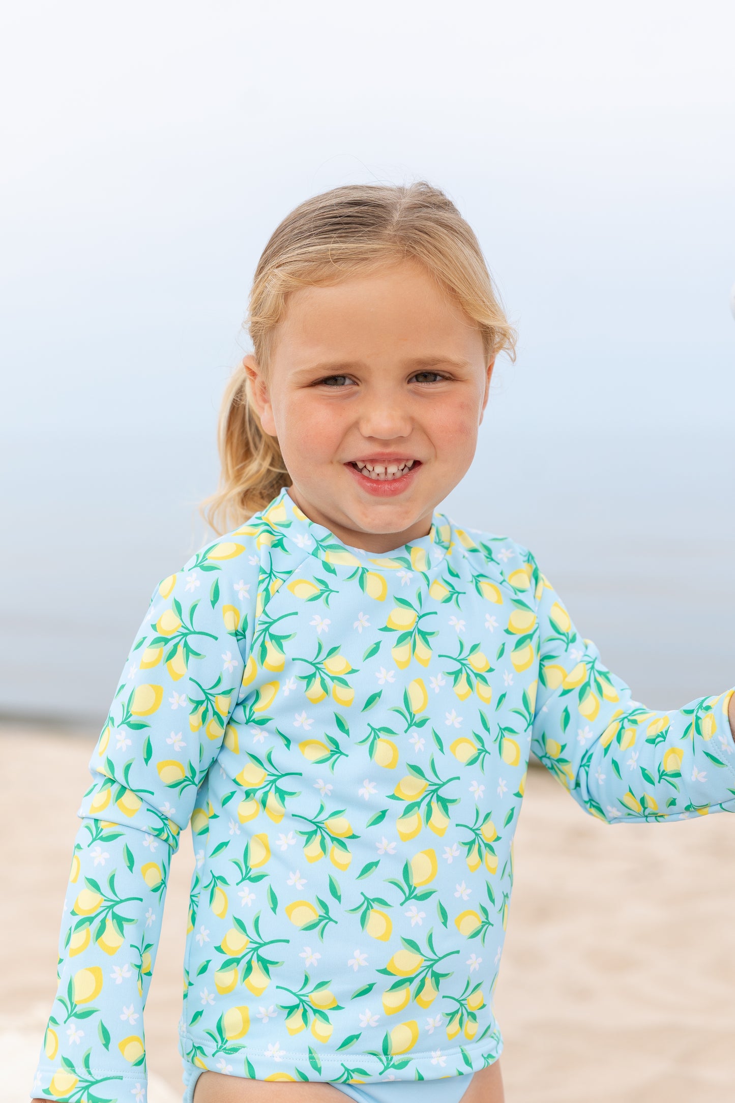 Florence Eiseman Lemon Rashguard Swimsuit Set