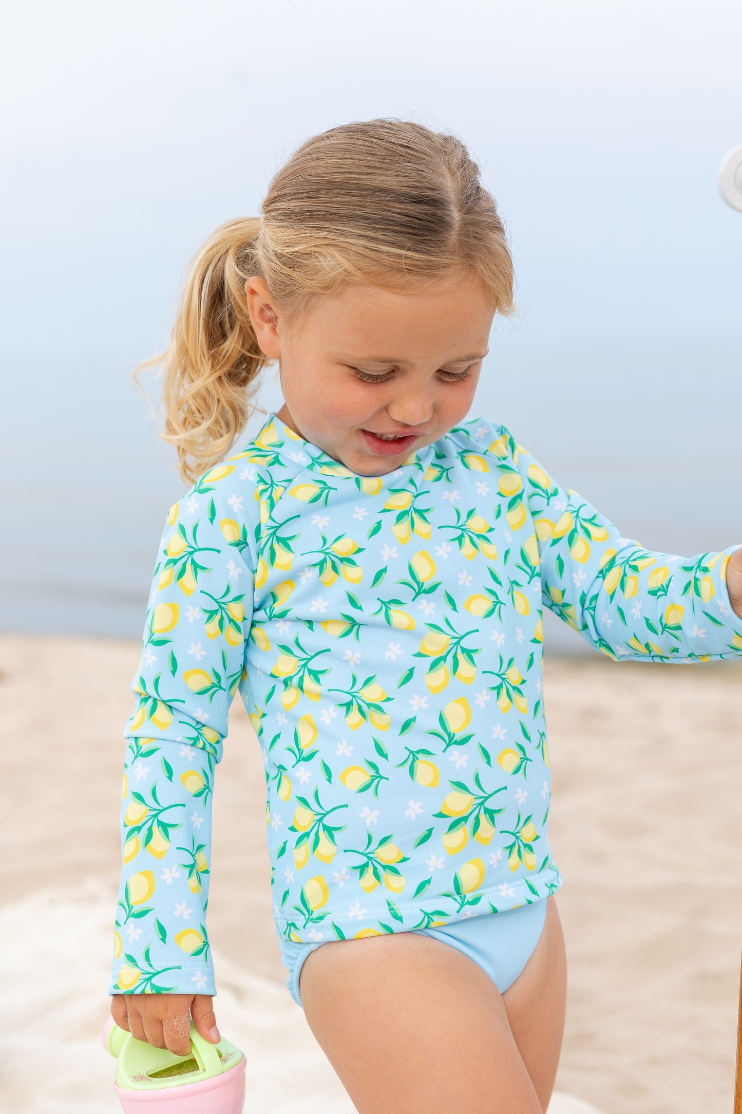 Florence Eiseman Lemon Rashguard Swimsuit Set