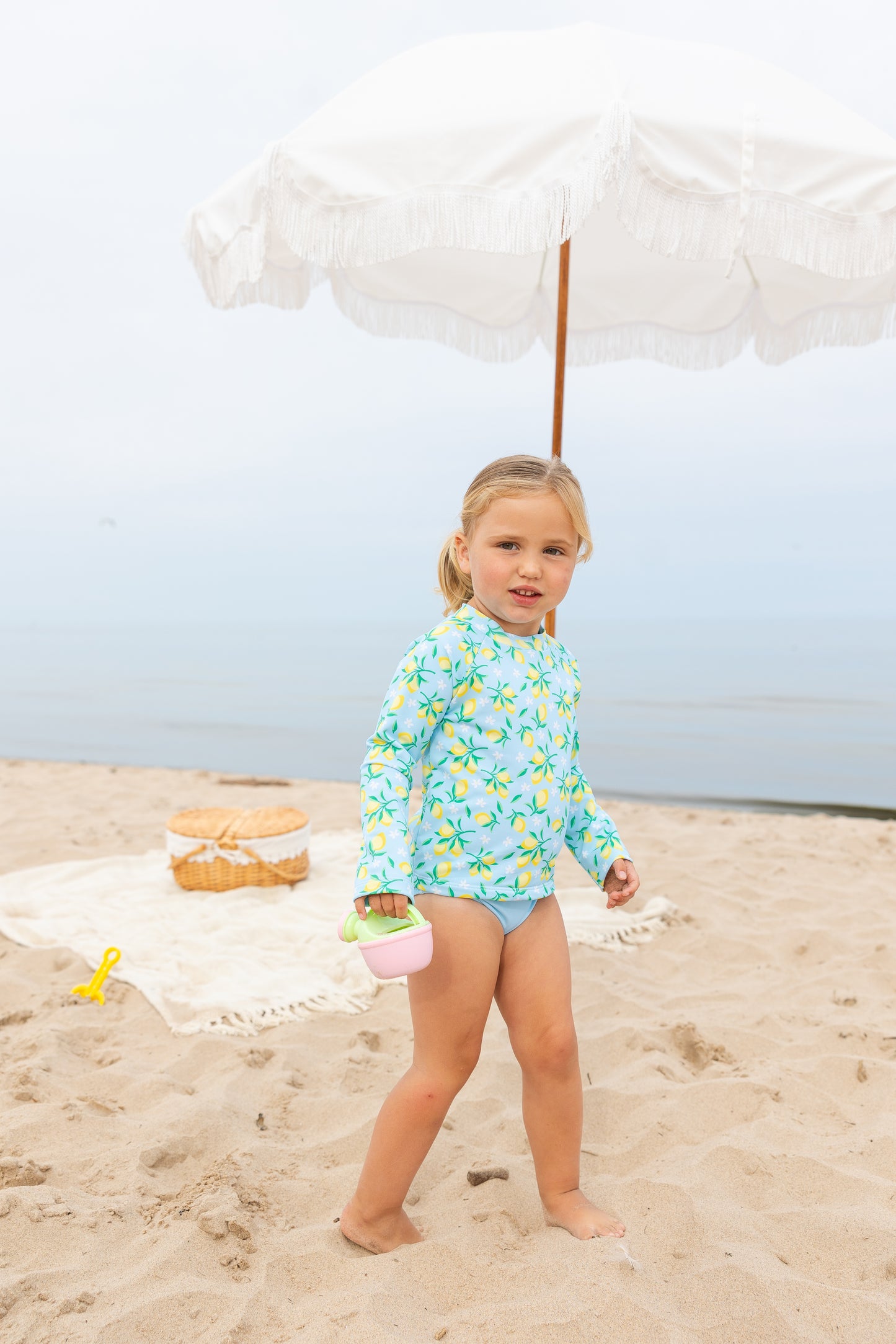 Florence Eiseman Lemon Rashguard Swimsuit Set