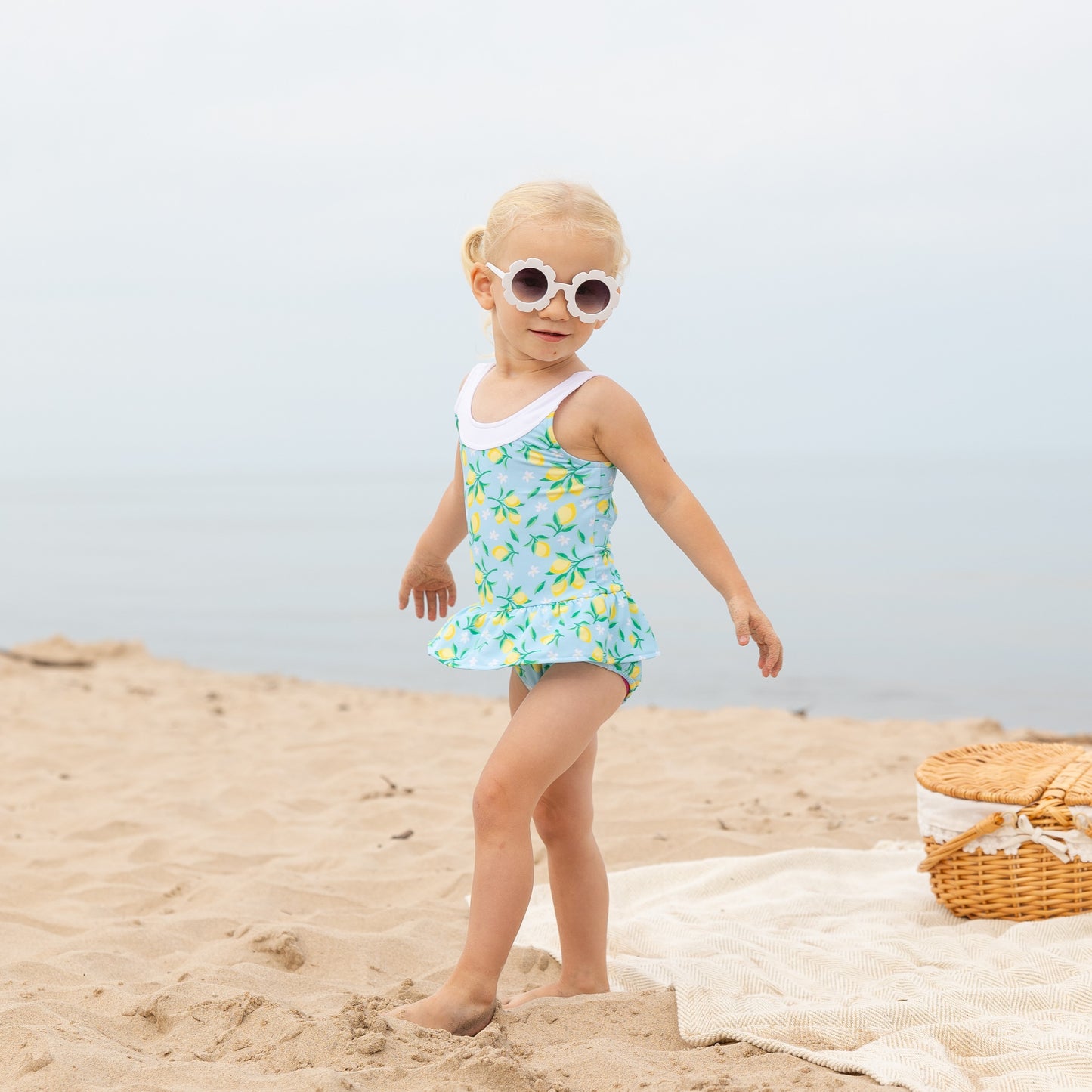 Florence Eiseman Lemon Print Skirted Swimsuit