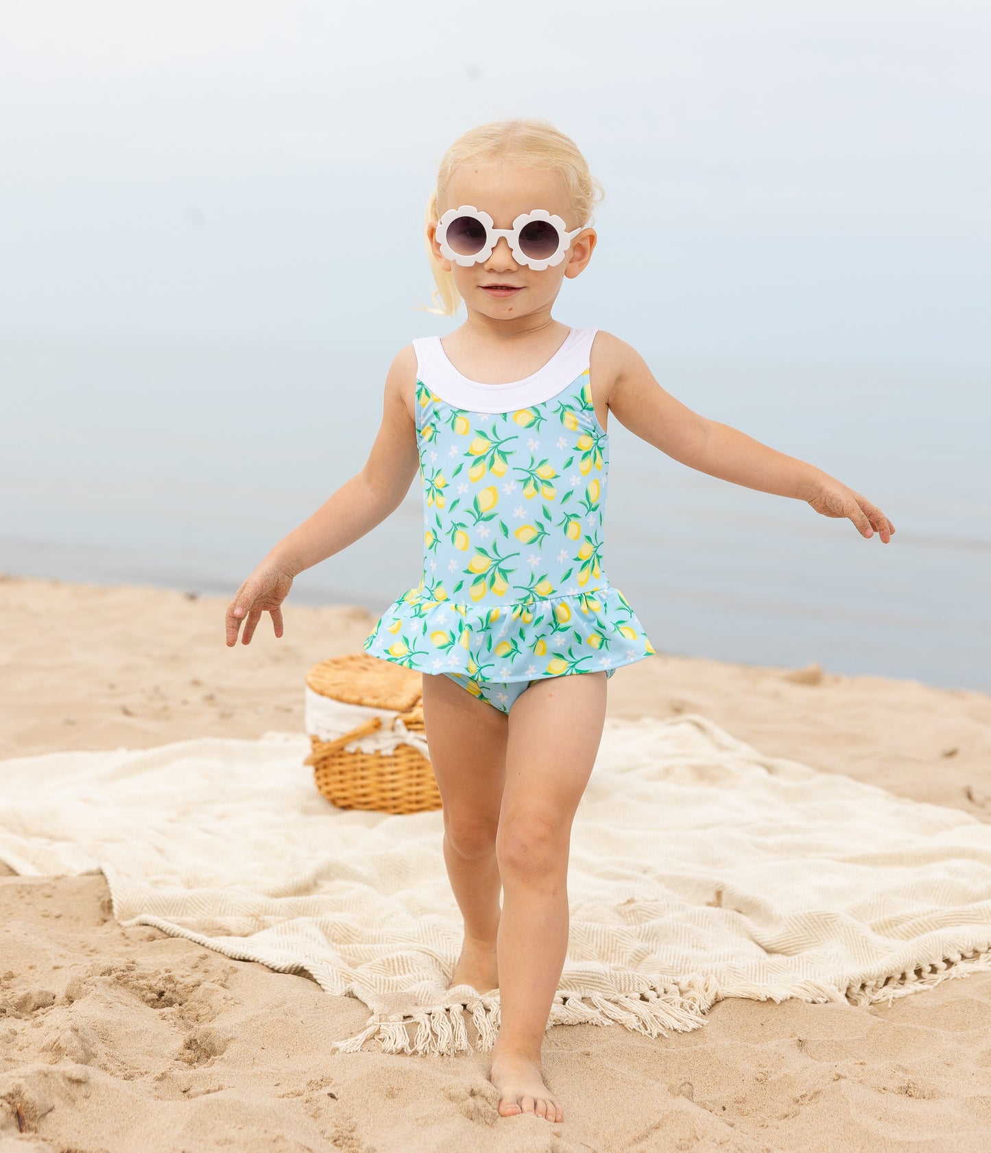 Florence Eiseman Lemon Print Skirted Swimsuit