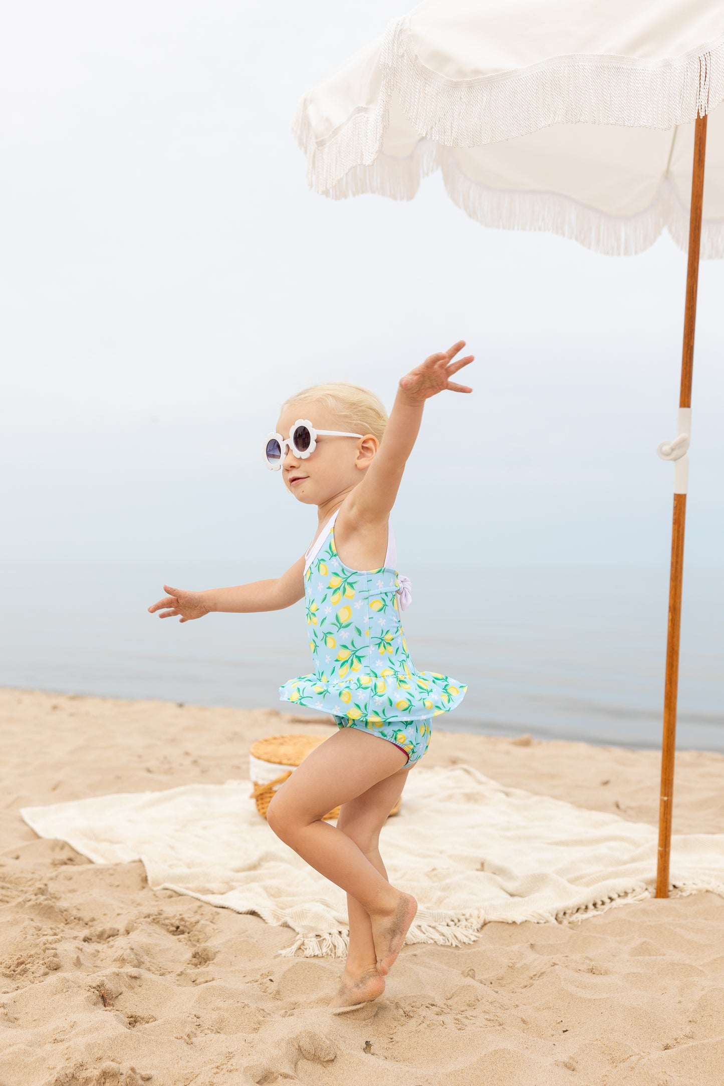 Florence Eiseman Lemon Print Skirted Swimsuit