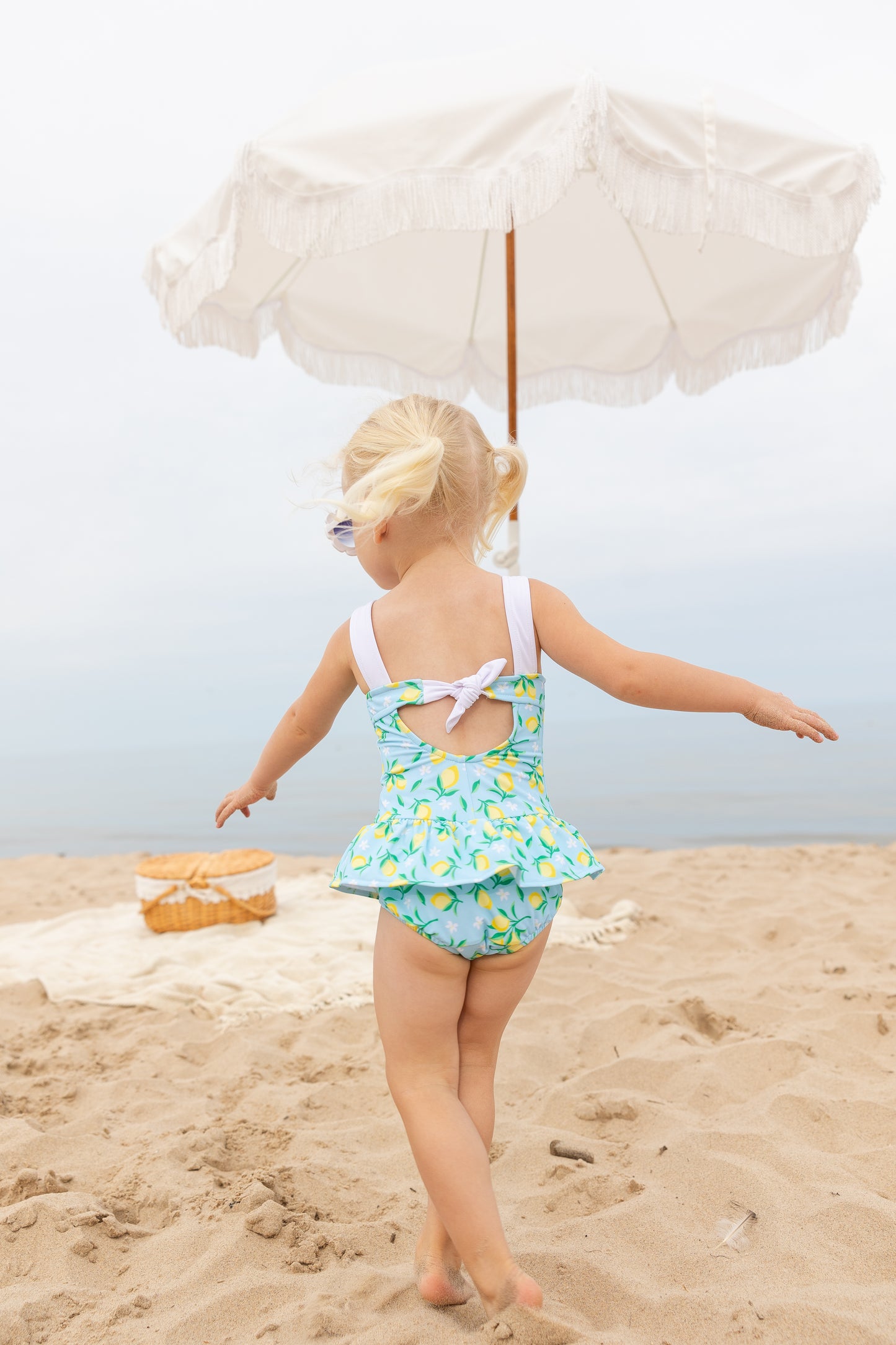 Florence Eiseman Lemon Print Skirted Swimsuit