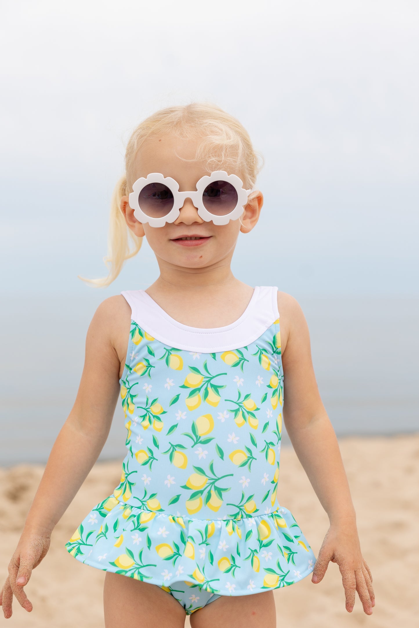 Florence Eiseman Lemon Print Skirted Swimsuit