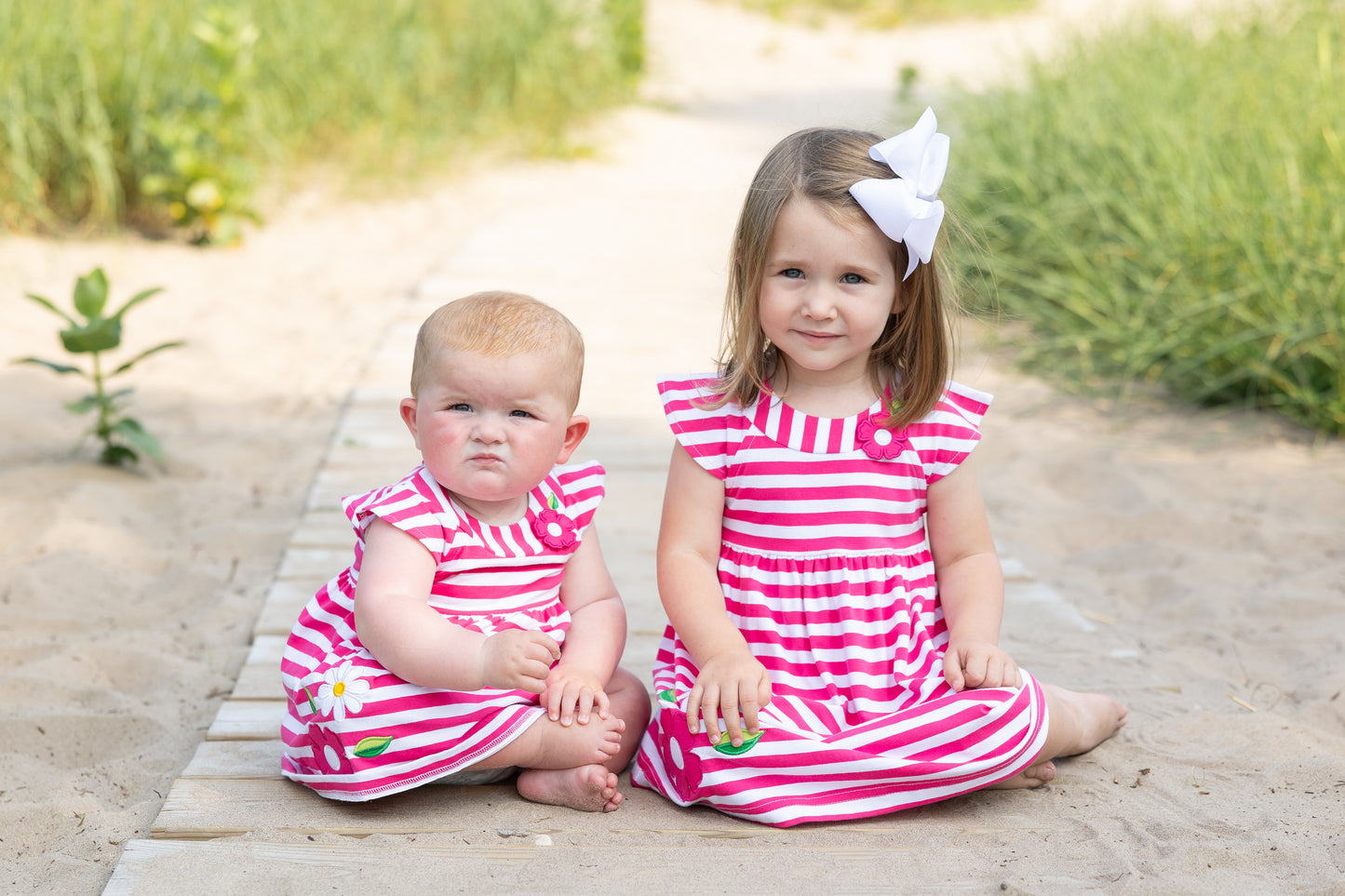 Florence Eiseman Stripe Knit Romper With Flowers