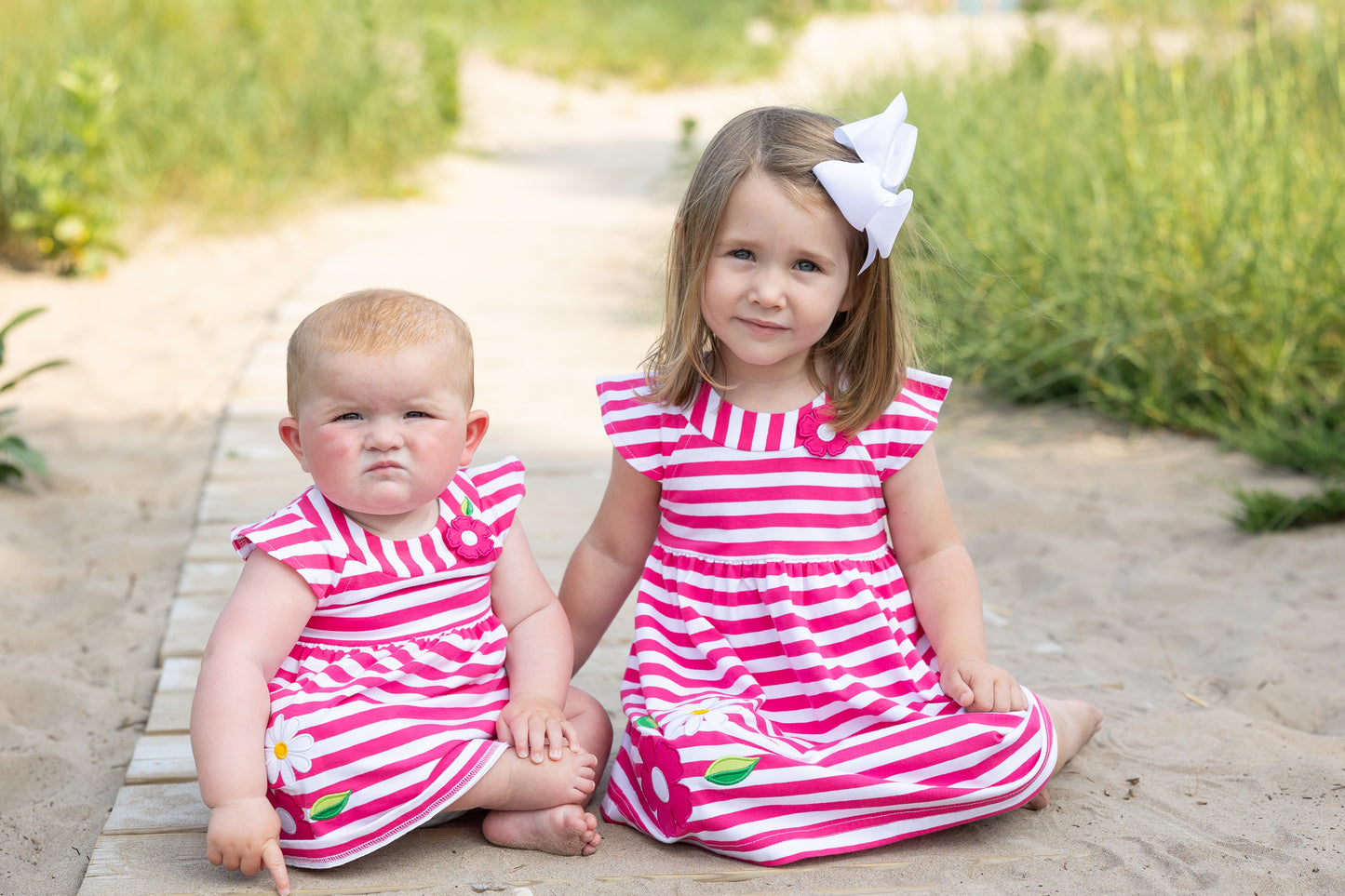 Florence Eiseman Stripe Knit Romper With Flowers