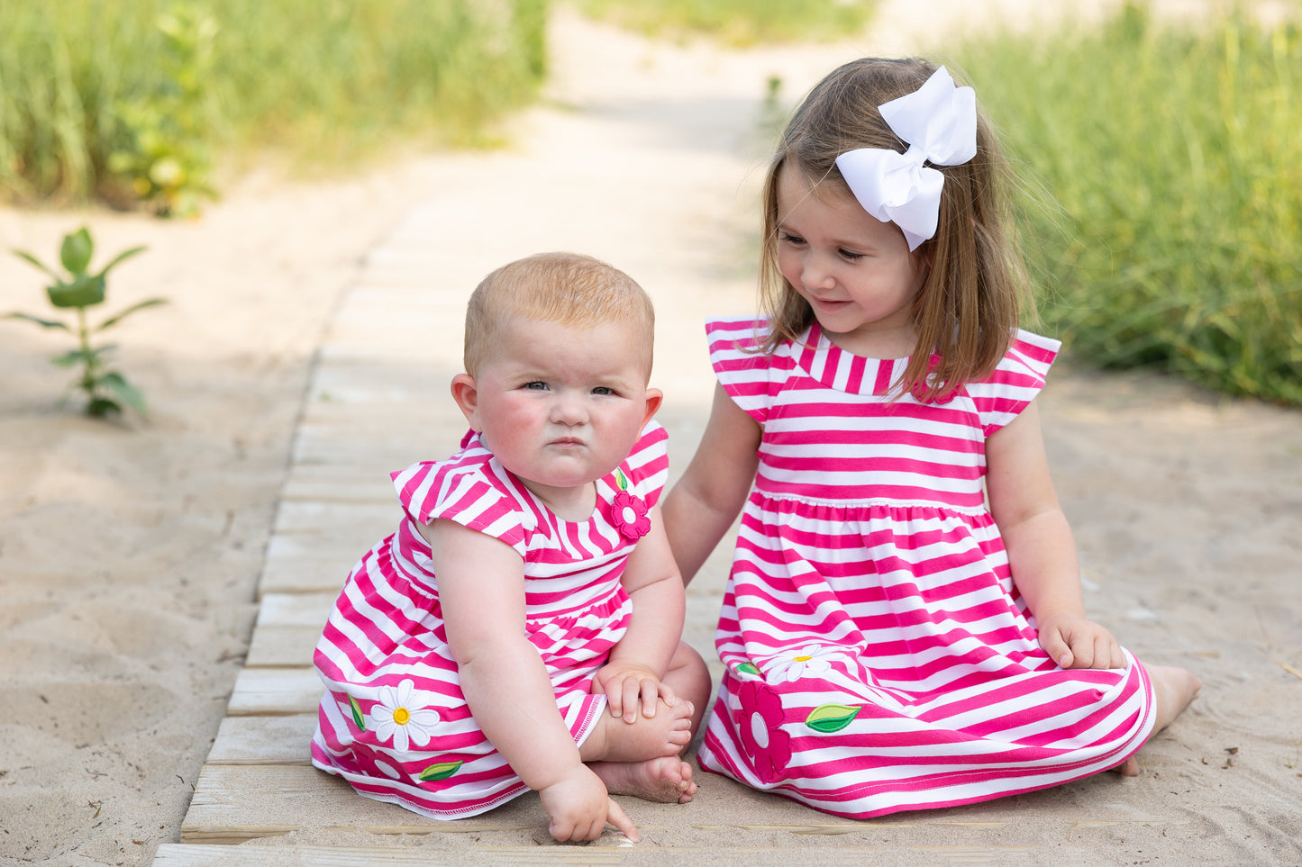 Florence Eiseman Stripe Knit Romper With Flowers