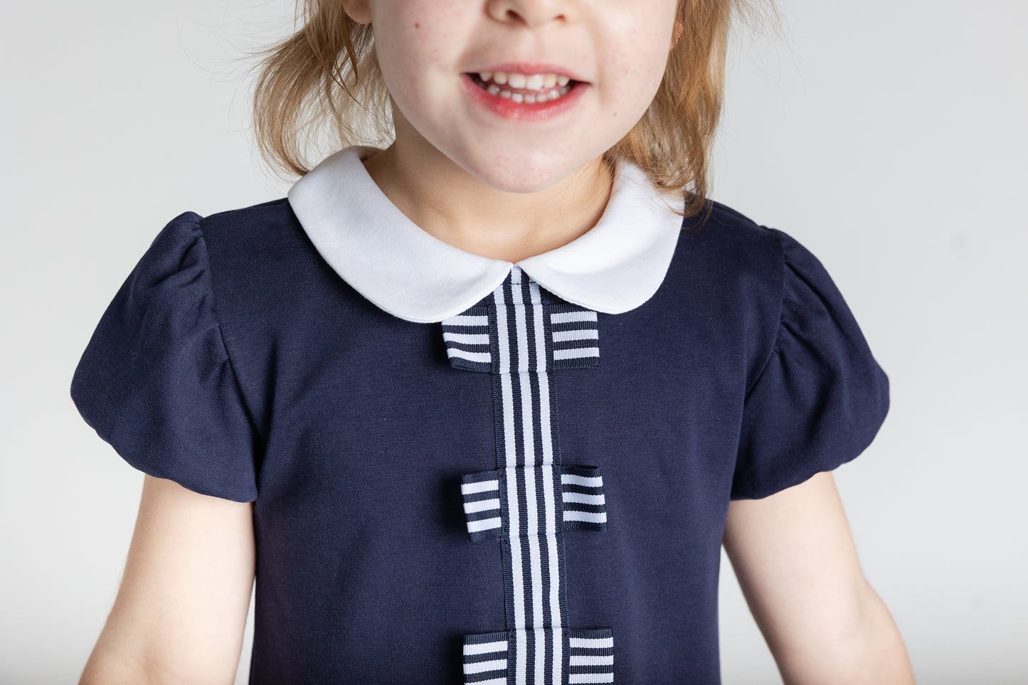 Florence Eiseman Knit Dress With Stripe Ribbon Bows