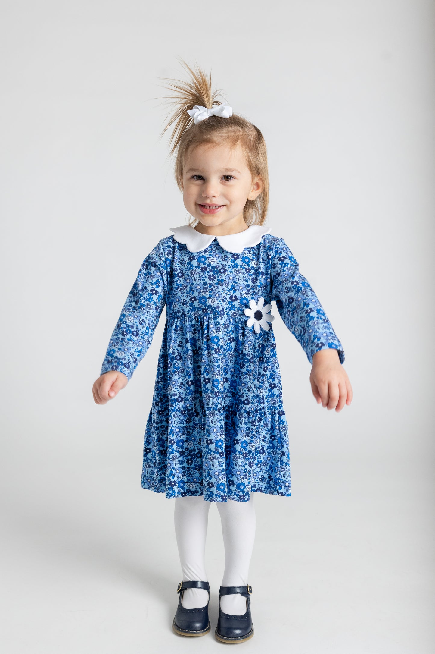 Florence Eiseman Floral Knit Dress With Flower