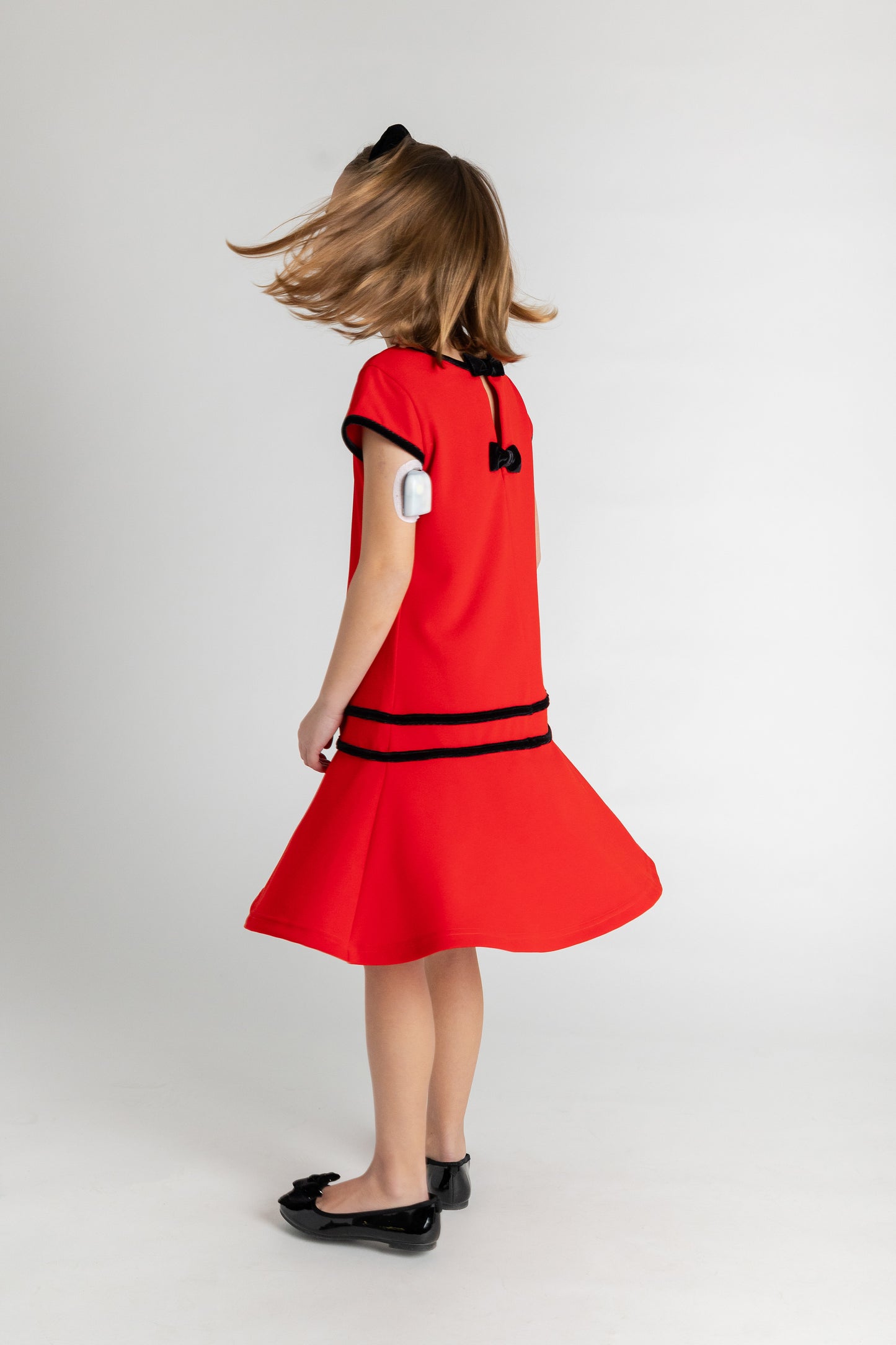 Florence Eiseman Crepe Knit Dress With Velvet Trim