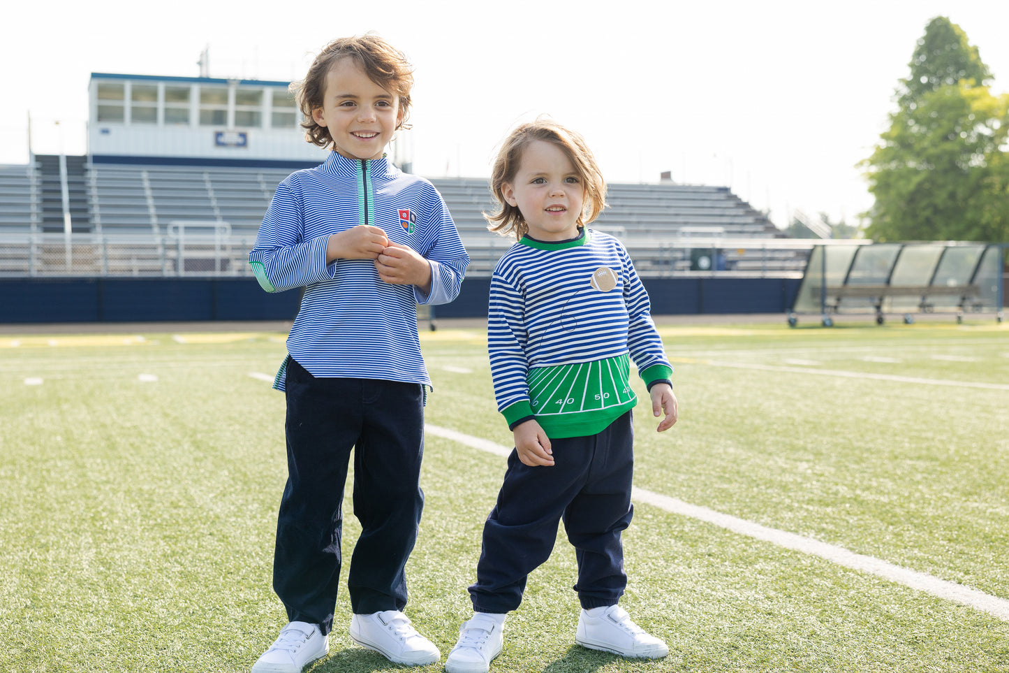 Florence Eiseman Stripe Knit Shirt With Football Field