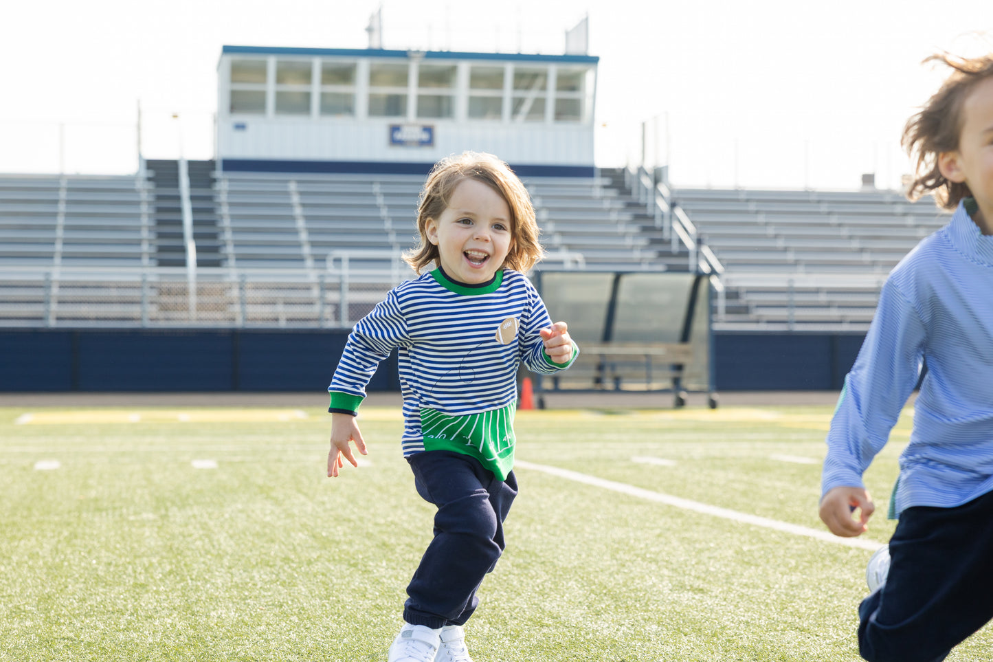 Florence Eiseman Stripe Knit Shirt With Football Field
