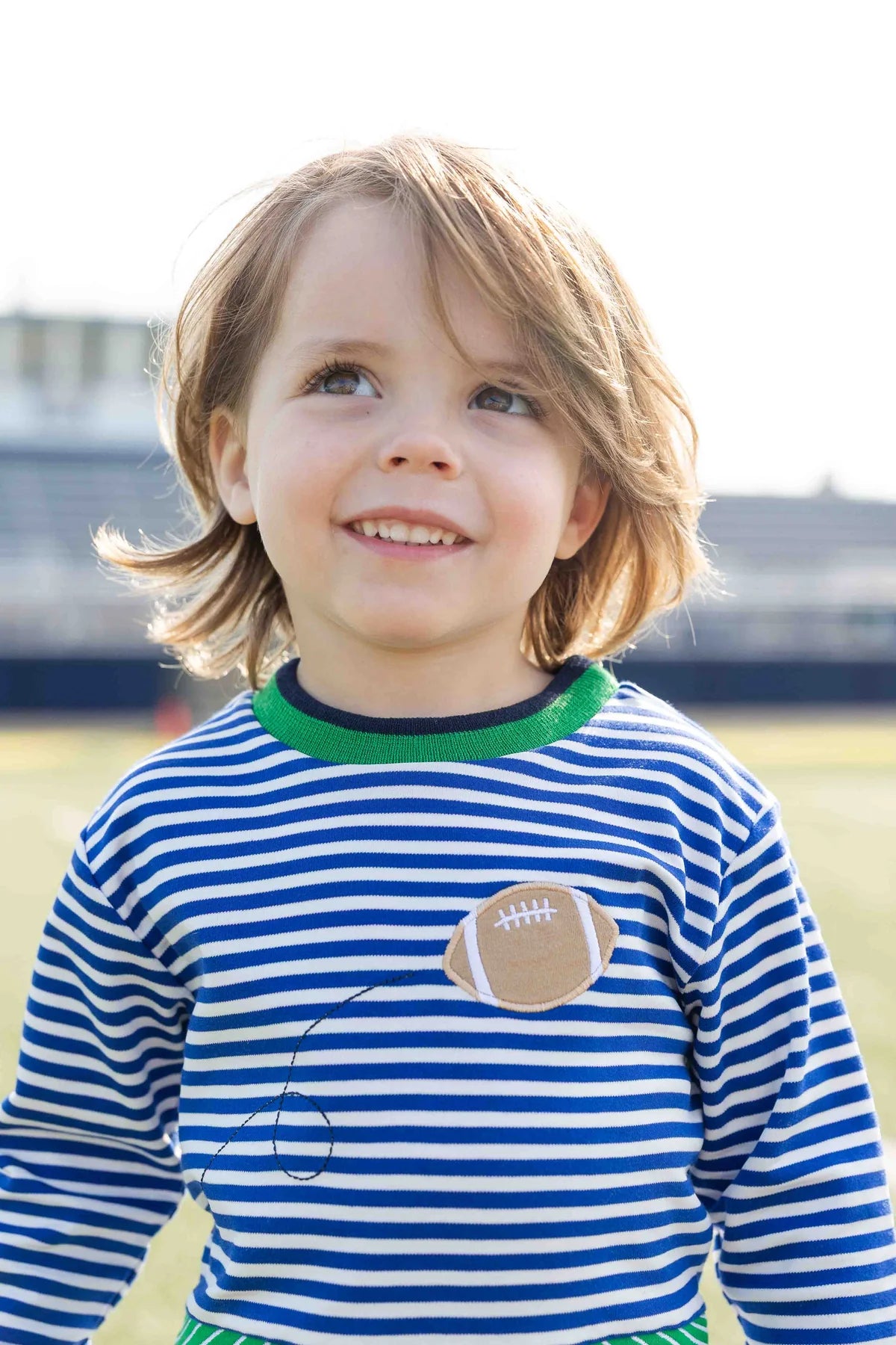 Florence Eiseman Stripe Knit Shirt With Football Field