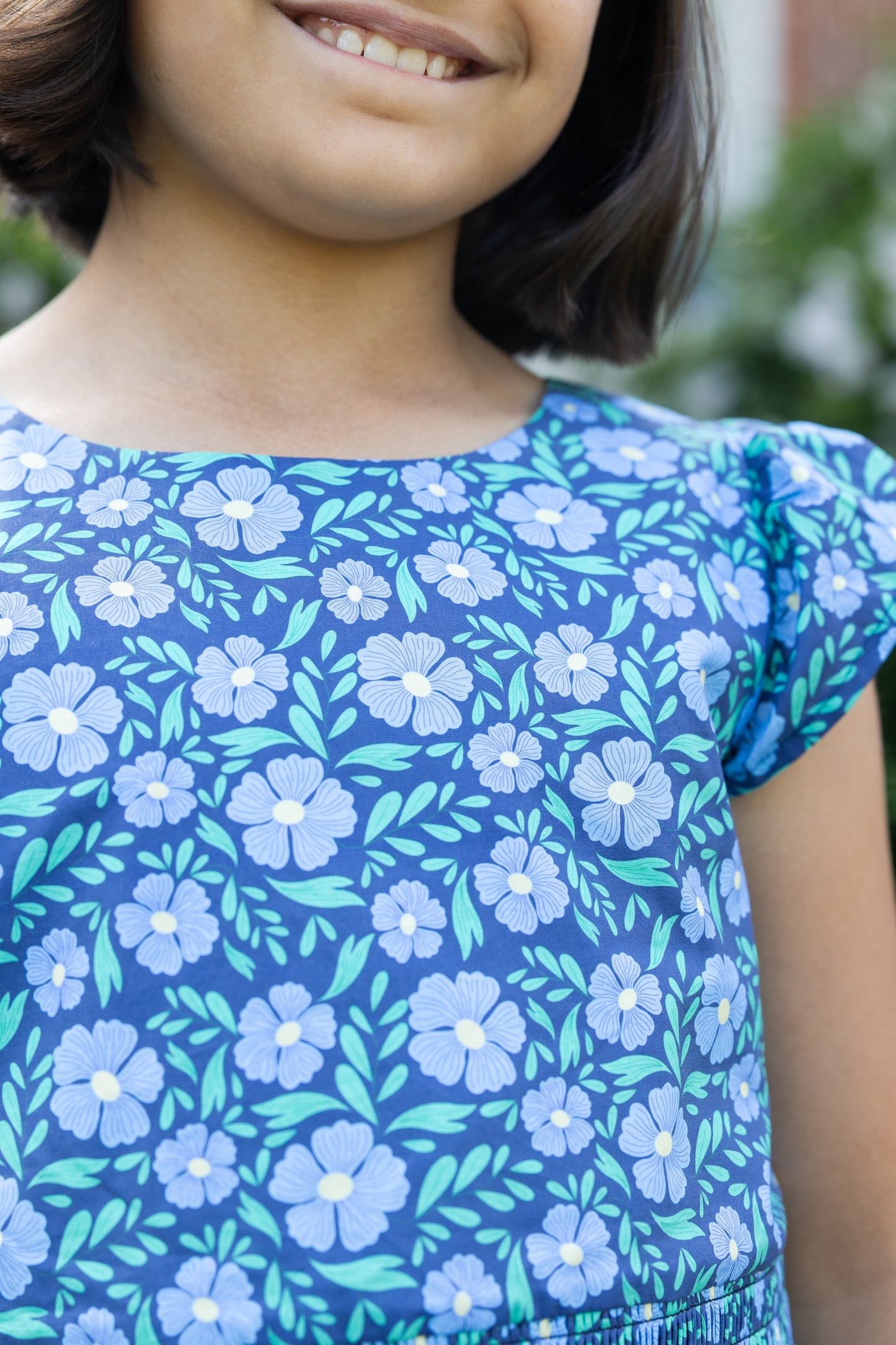 Florence Eiseman Floral Print Dress With Waist Ruching