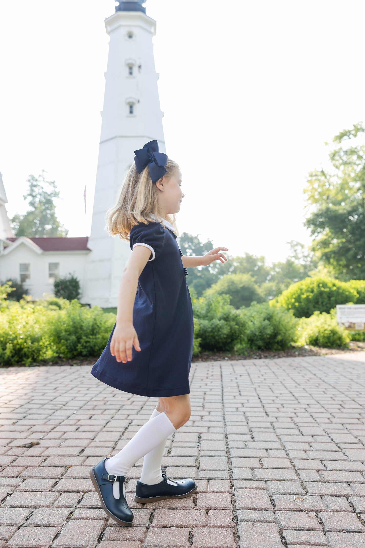 Florence Eiseman Knit Dress With Stripe Ribbon Bows
