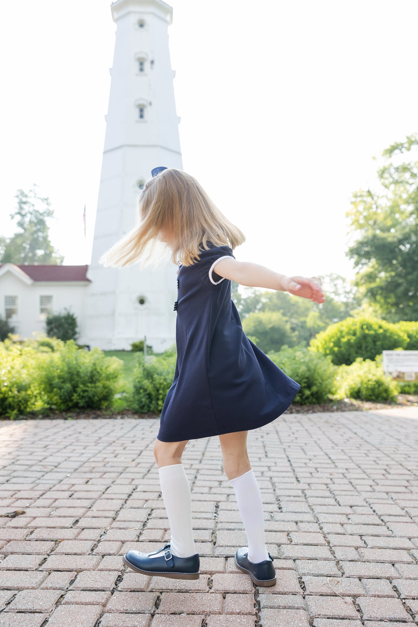 Florence Eiseman Knit Dress With Stripe Ribbon Bows