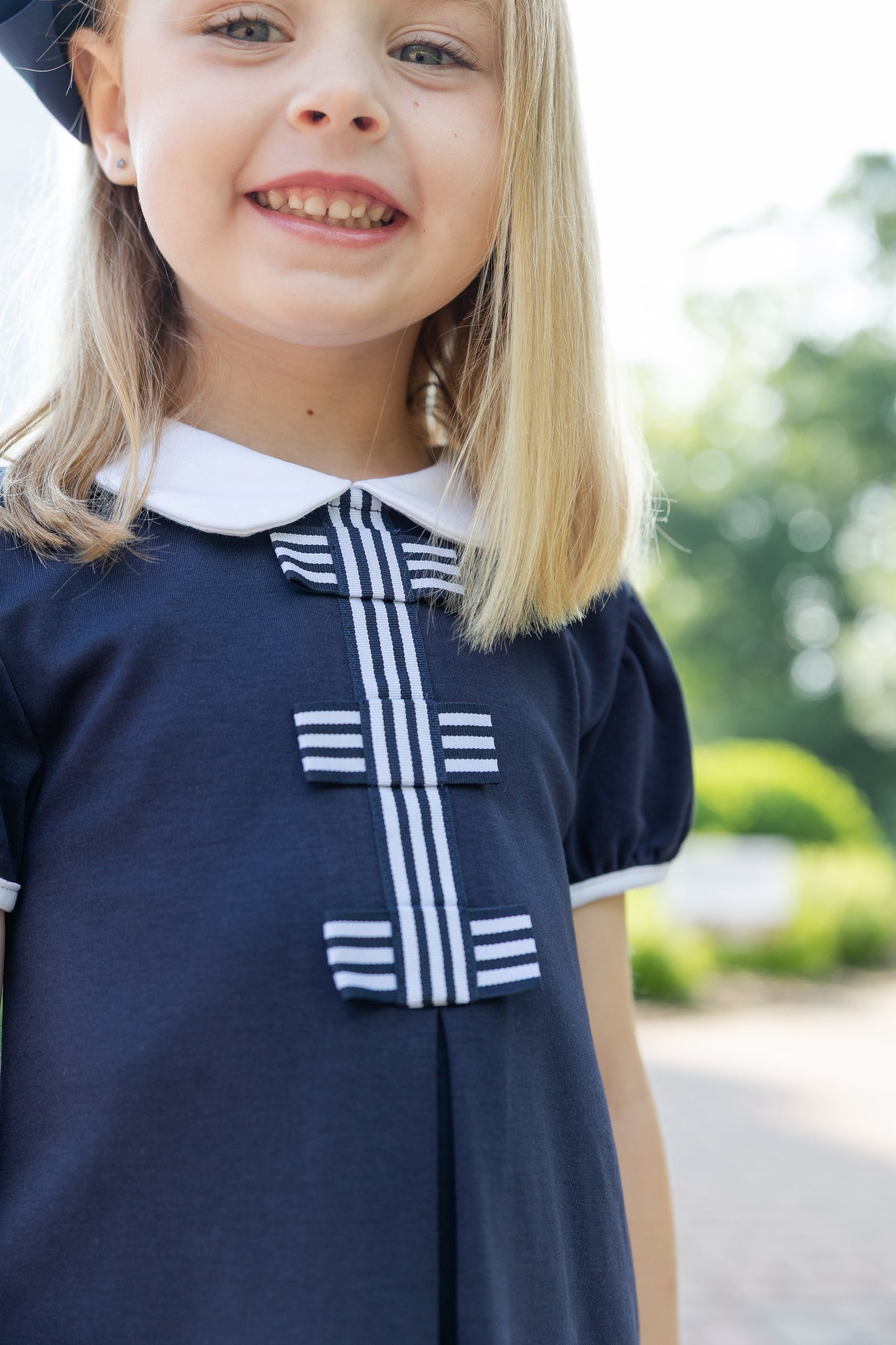 Florence Eiseman Knit Dress With Stripe Ribbon Bows