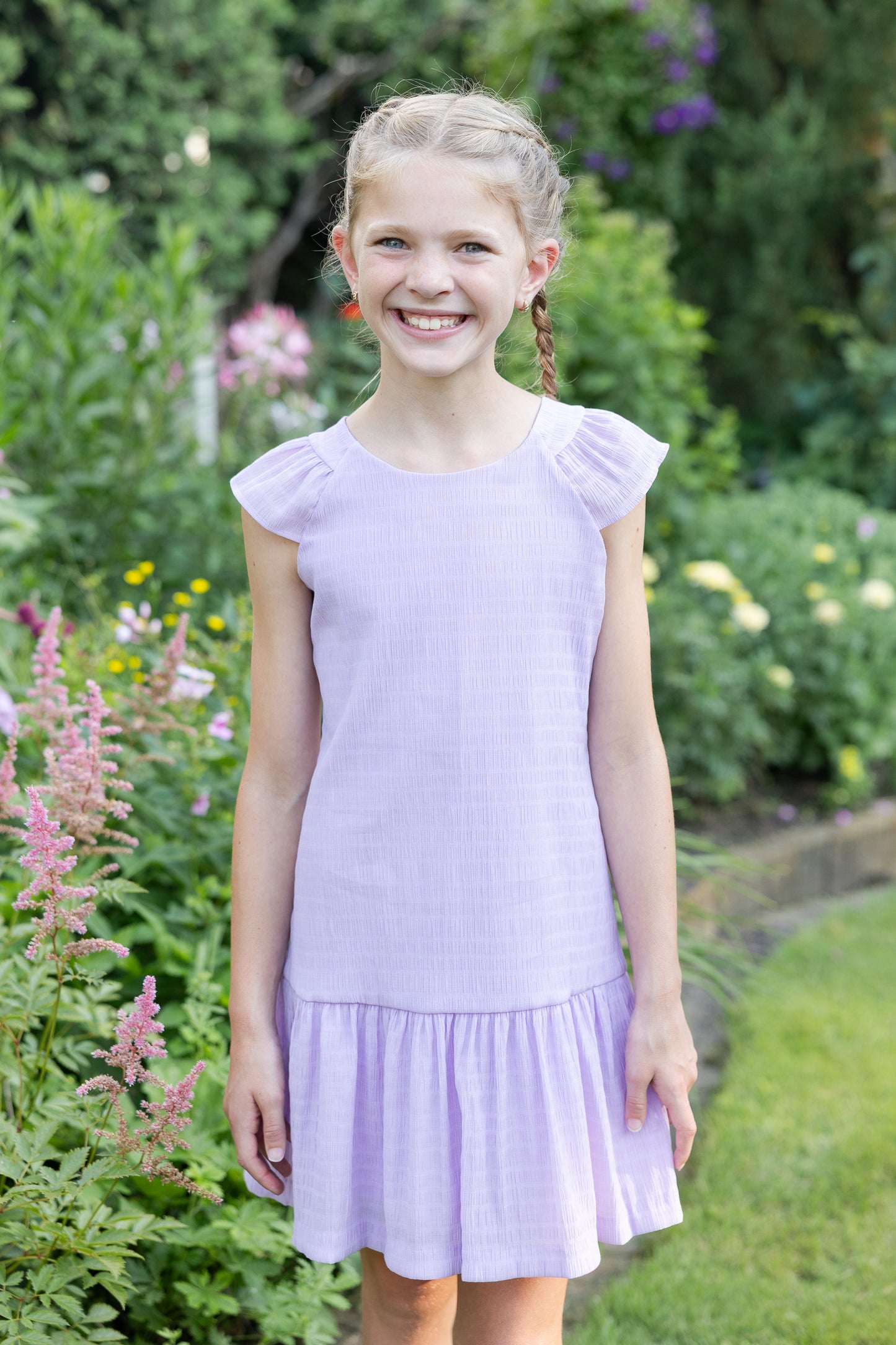 Florence Eiseman Crinkle Lawn Dress With Shirred Ruffle Hem