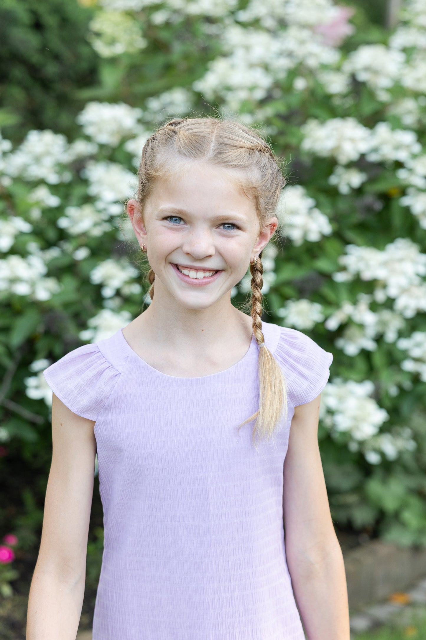 Florence Eiseman Crinkle Lawn Dress With Shirred Ruffle Hem