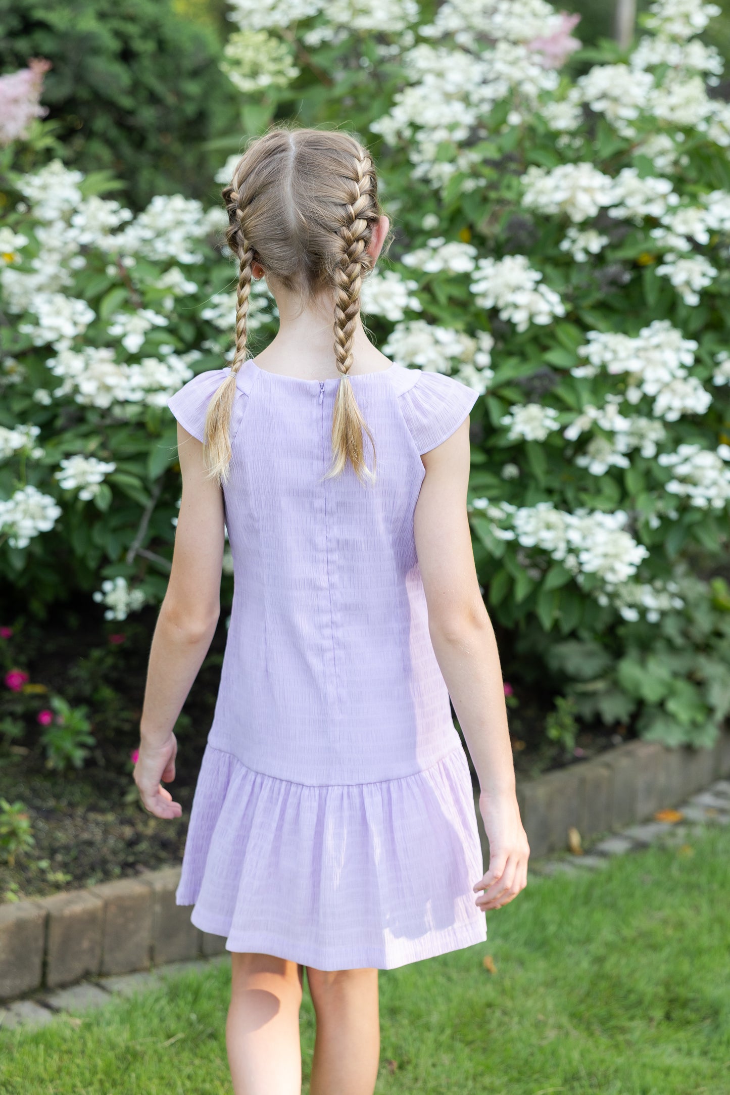 Florence Eiseman Crinkle Lawn Dress With Shirred Ruffle Hem