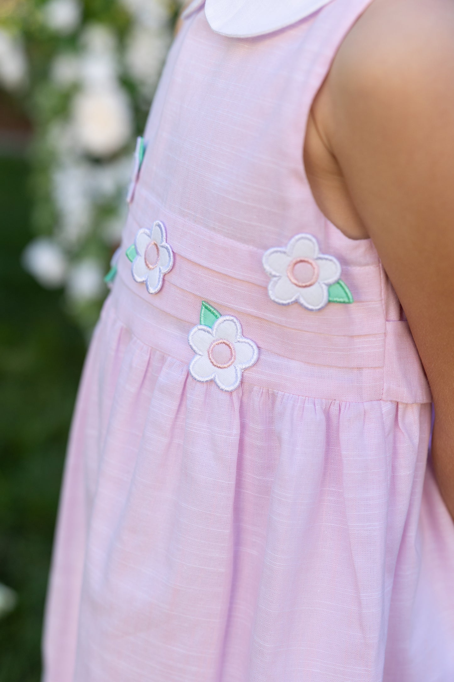 Florence Eiseman Linen Look Dress With Flowers