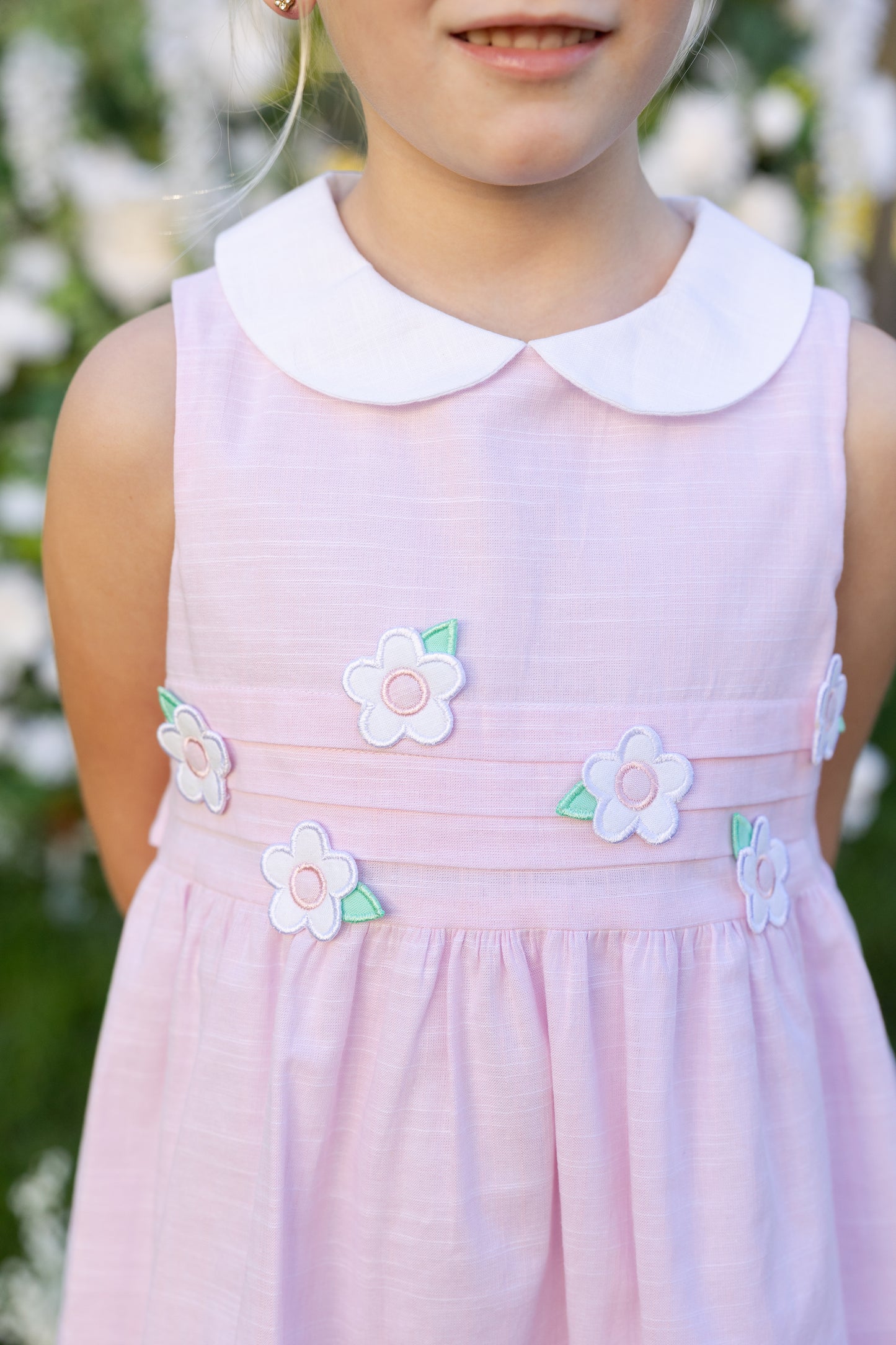 Florence Eiseman Linen Look Dress With Flowers